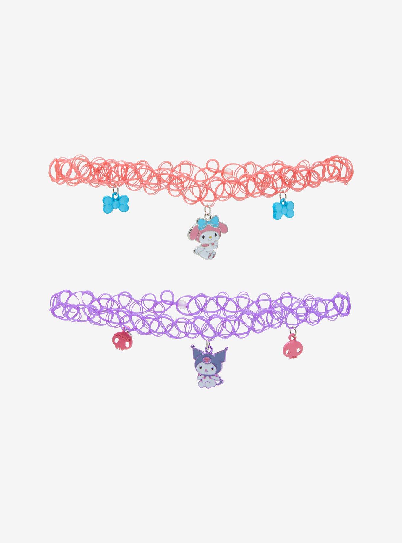 My Melody & Kuromi Tattoo Choker Best Friend Necklace Set, , hi-res