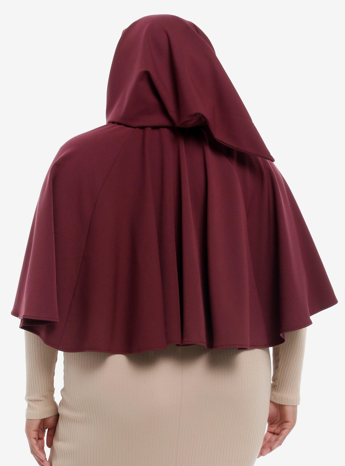 Mushroom Embroidery Girls Capelet Plus Size, MAROON, alternate