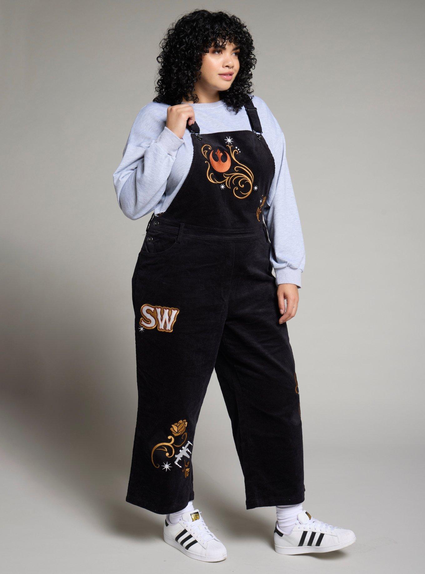 Her Universe Star Wars Rebel Symbols Corduroy Overalls Plus Size, MULTI, alternate