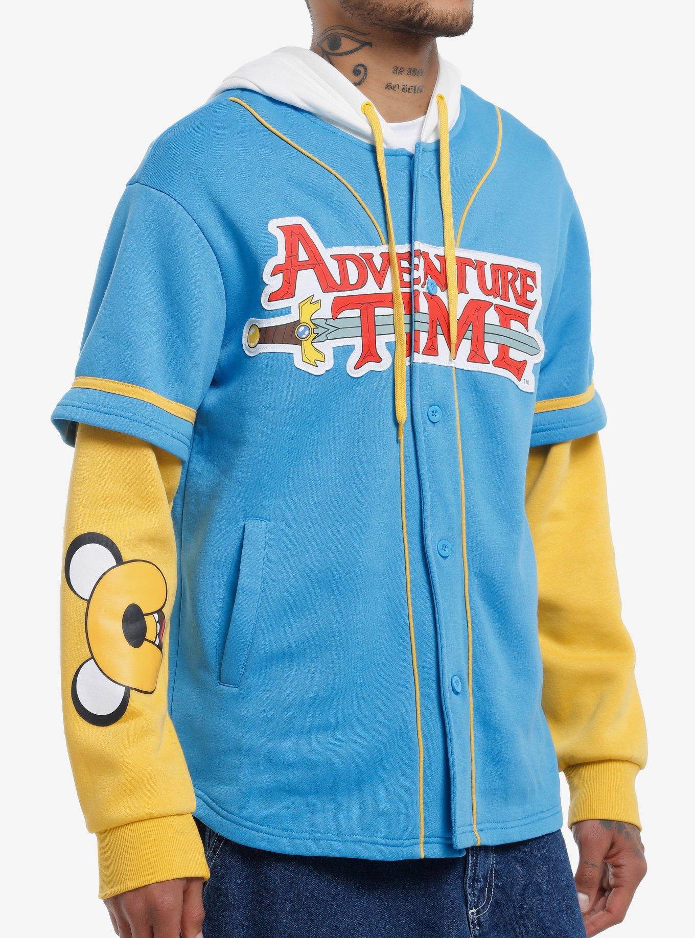 Adventure Time Finn Jake Jersey Twofer Hoodie, MULTI, alternate