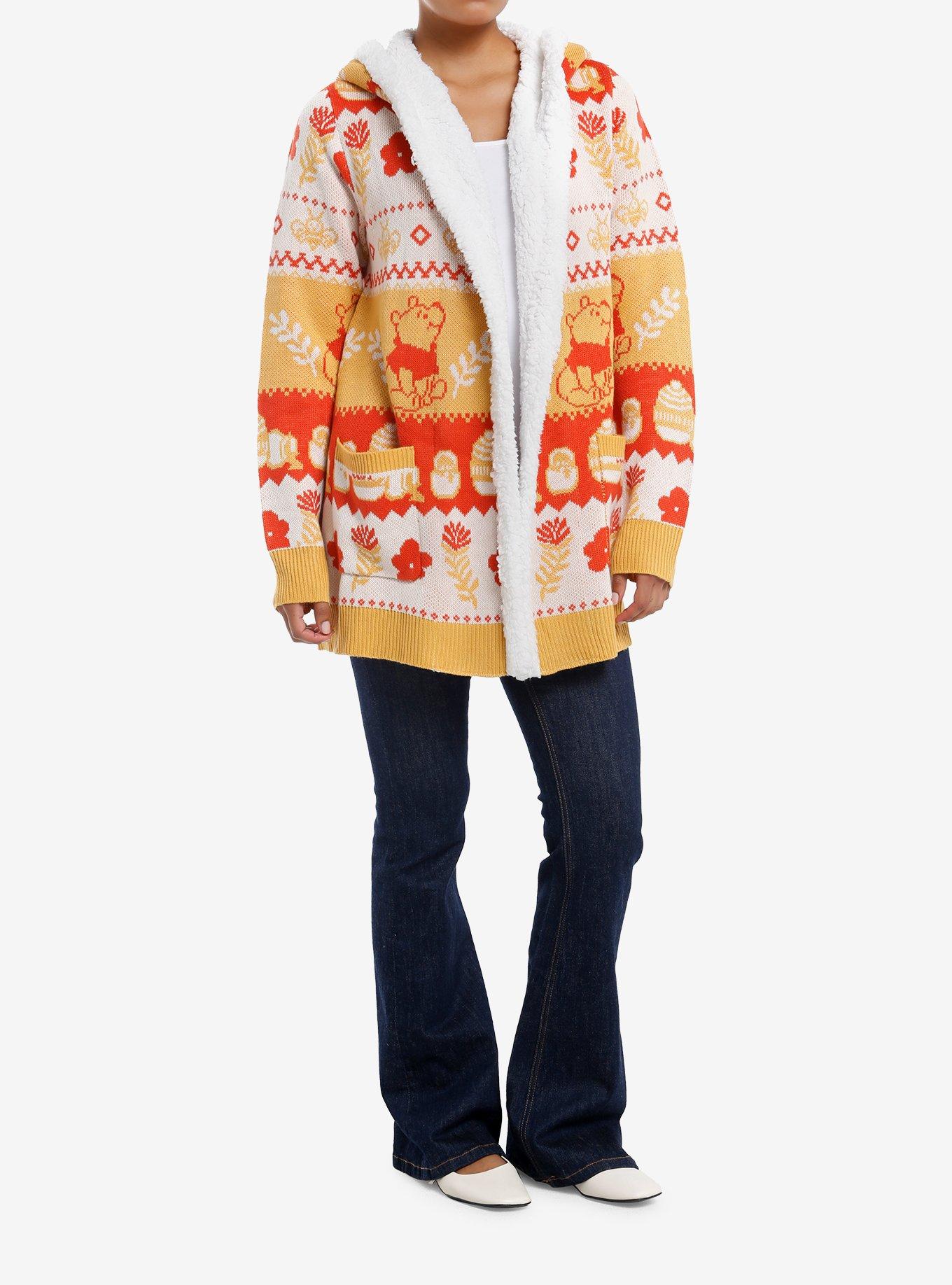 Disney Winnie The Pooh Hunny Fair Isle Sherpa Cardigan, , hi-res