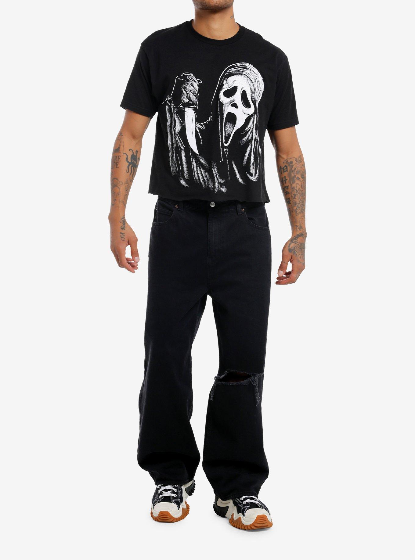 Ghost Face Crop T-Shirt, BLACK, alternate