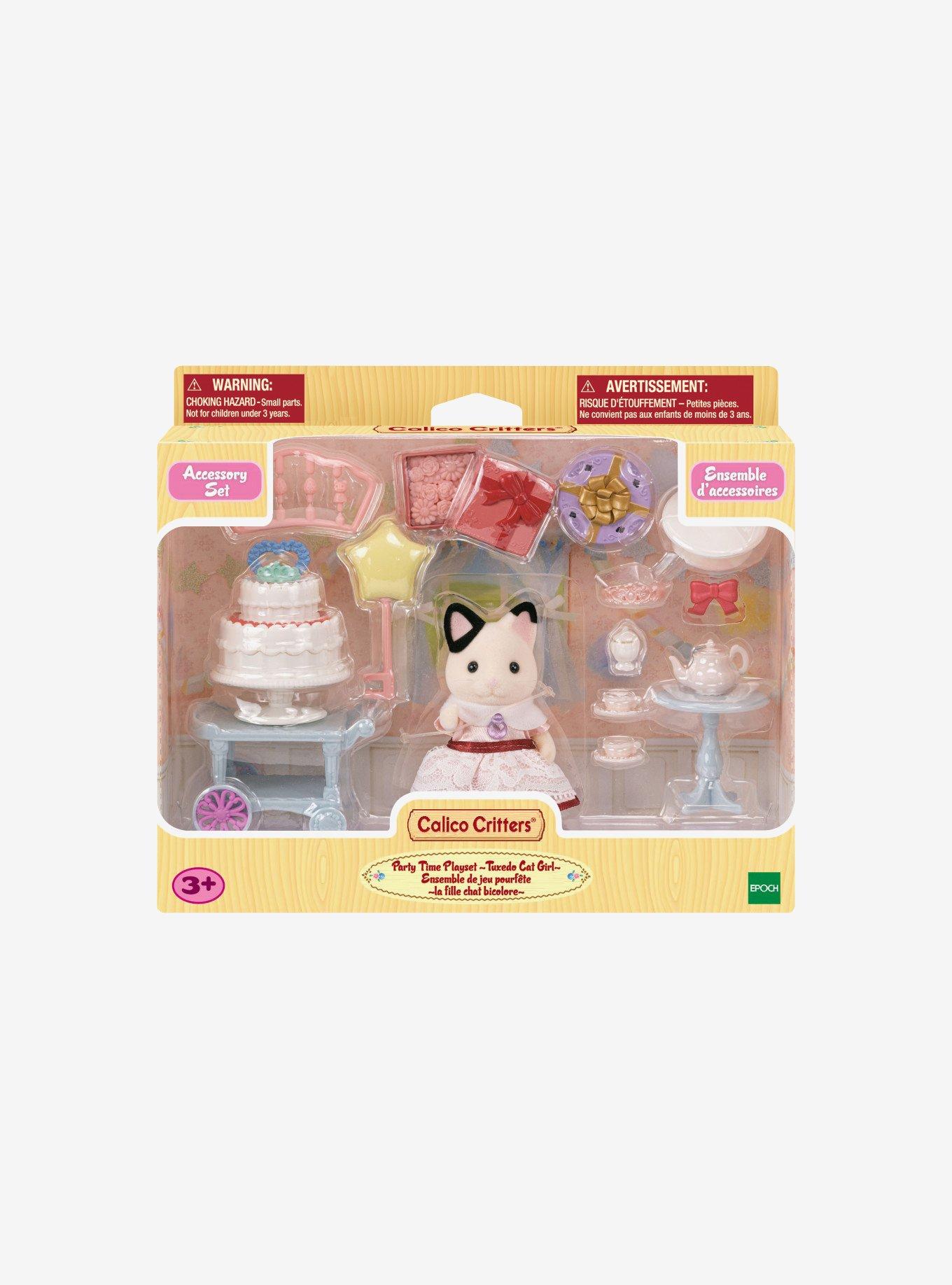 Calico Critters Tuxedo Cat Girl Party Time Playset, , hi-res