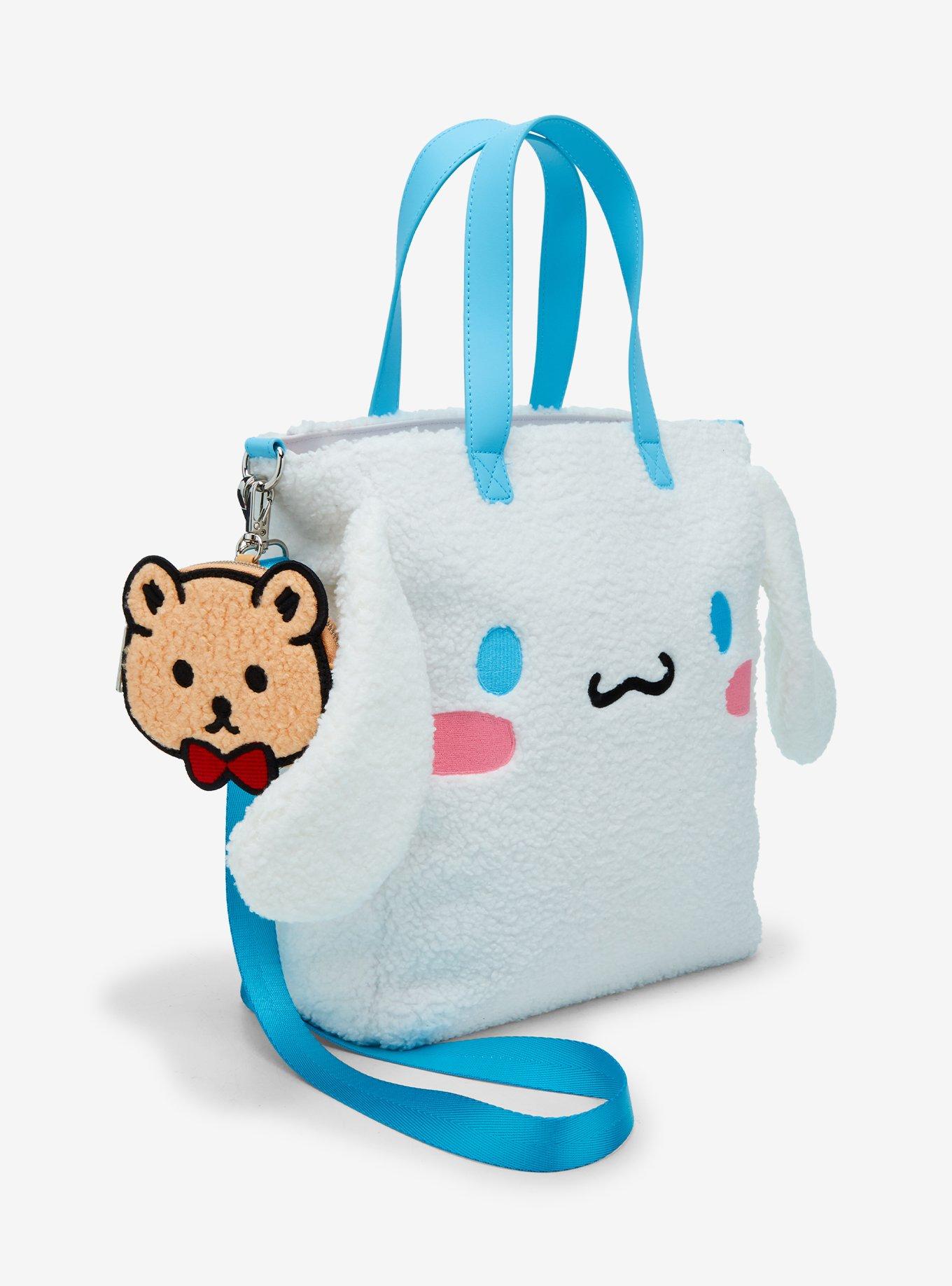 Loungefly Sanrio Cinnamoroll Sherpa Figural Tote Bag with Coin Purse, , hi-res