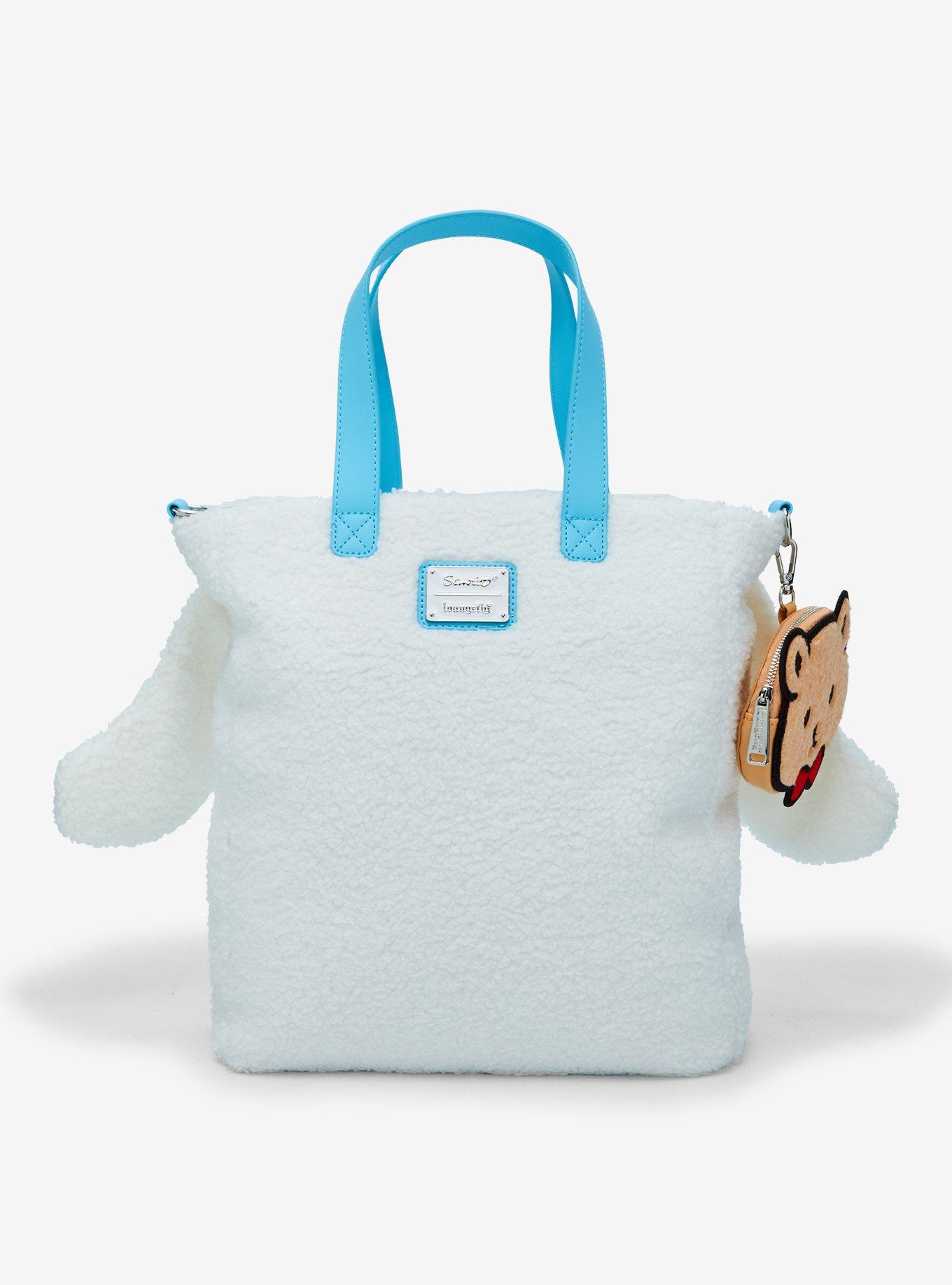 Loungefly Sanrio Cinnamoroll Sherpa Figural Tote Bag with Coin Purse, , alternate