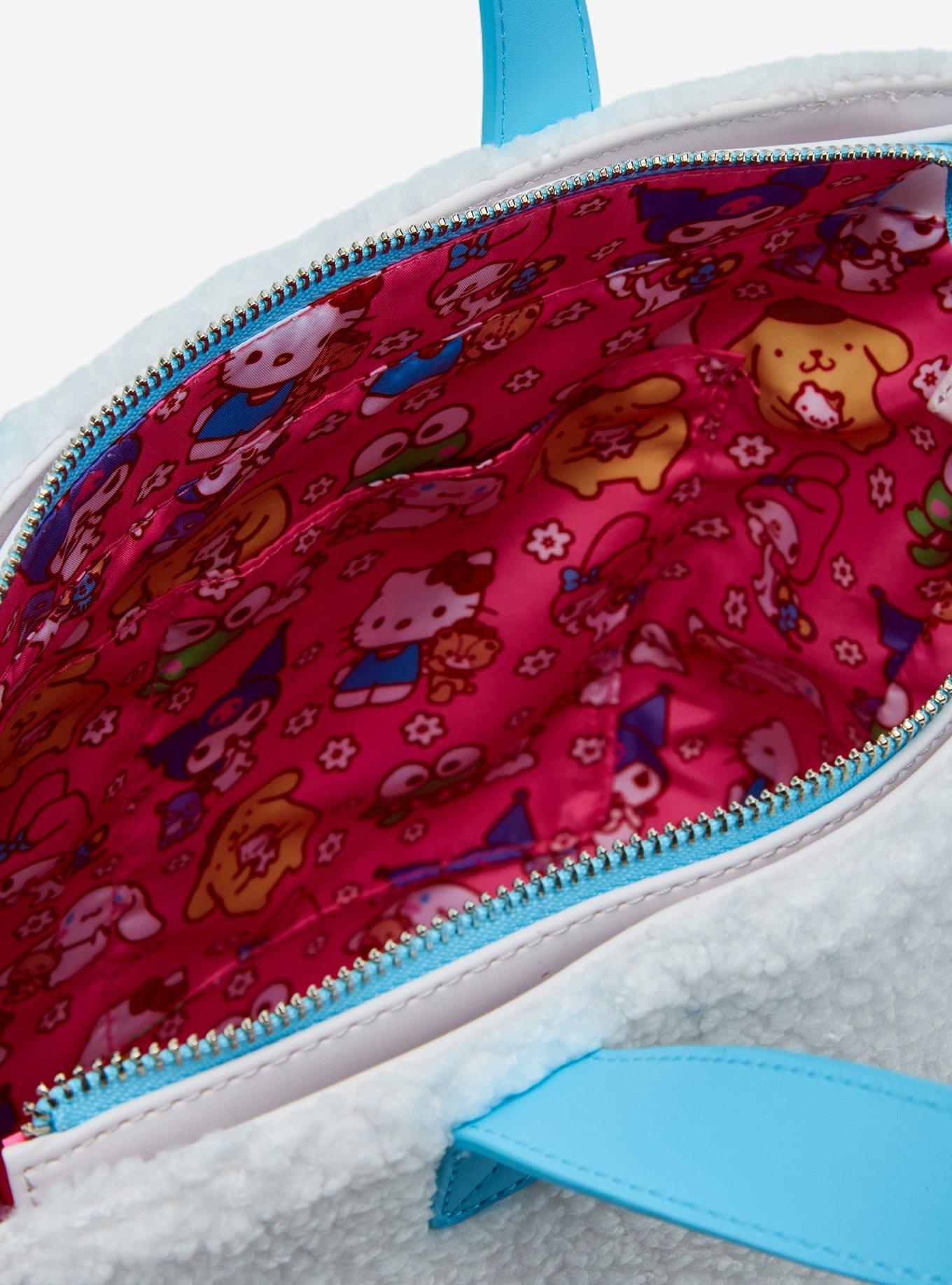 Loungefly Sanrio Cinnamoroll Sherpa Figural Tote Bag with Coin Purse, , alternate - view 4