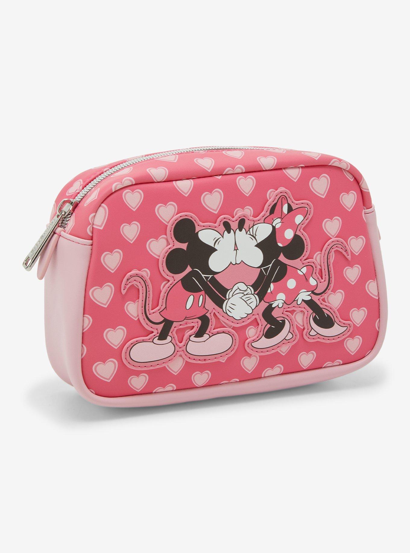 Loungefly Disney Mickey & Minnie Mouse Hearts Allover Print Cosmetic Bag - BoxLunch Exclusive, , hi-res