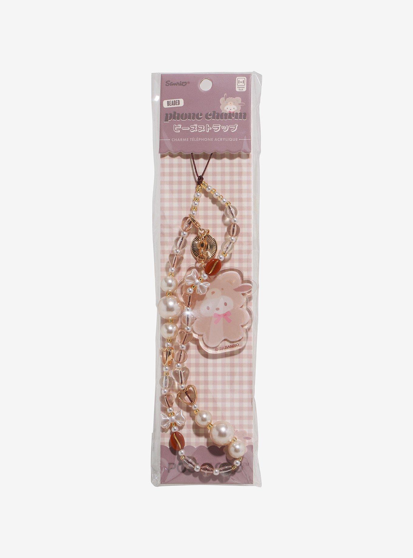 Sanrio Pochacco Latte Bear Beaded Phone Charm, , alternate