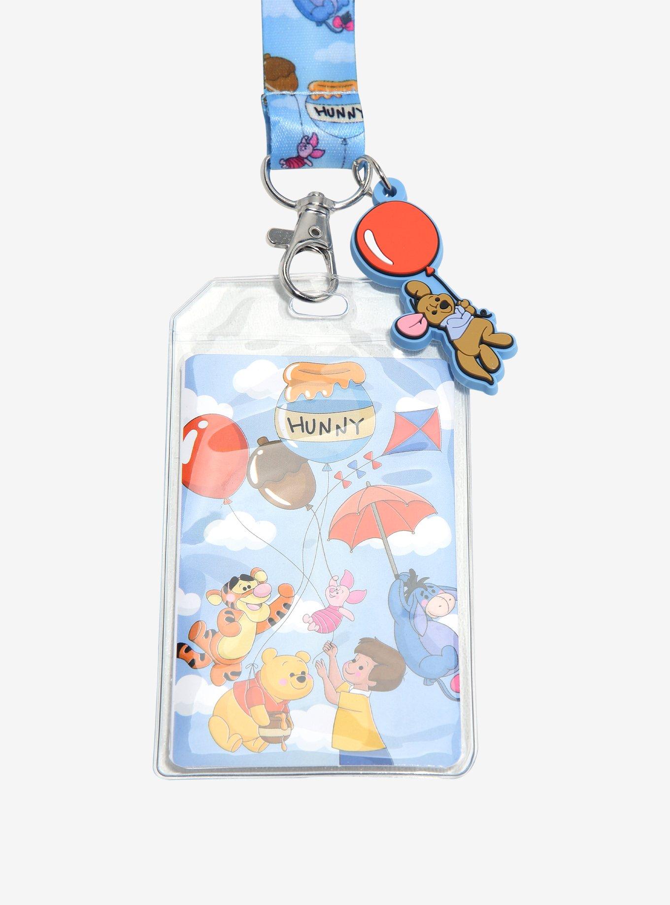 Loungefly Disney Winnie the Pooh Characters & Balloons Allover Print Lanyard, , hi-res