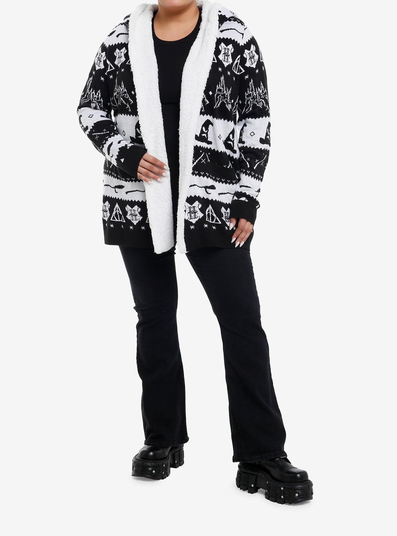 Harry Potter Icons Fair Isle Sherpa Cardigan Plus Size, MULTI, alternate