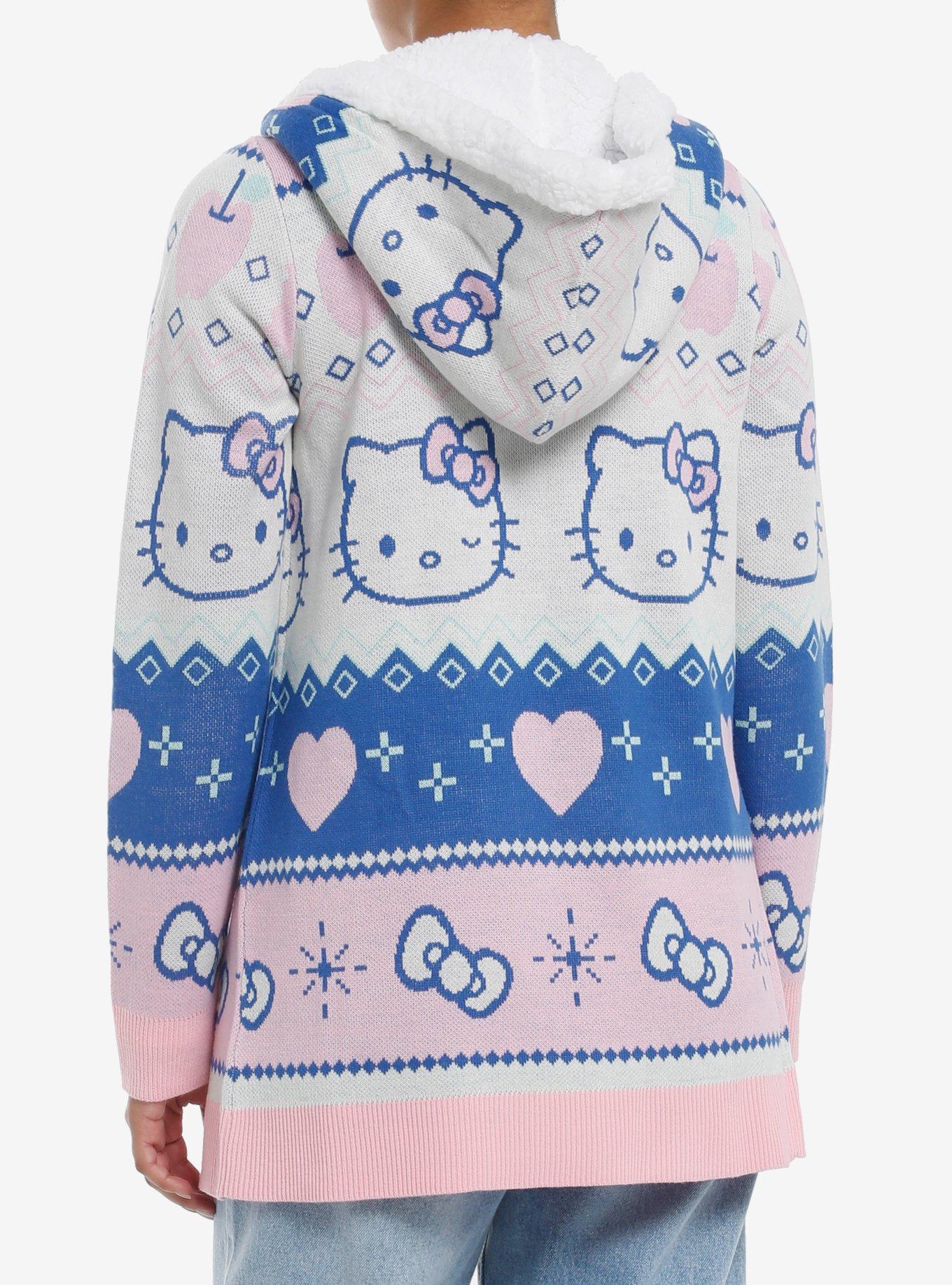 Hello Kitty Pastel Fair Isle Sherpa Cardigan, MULTI, alternate