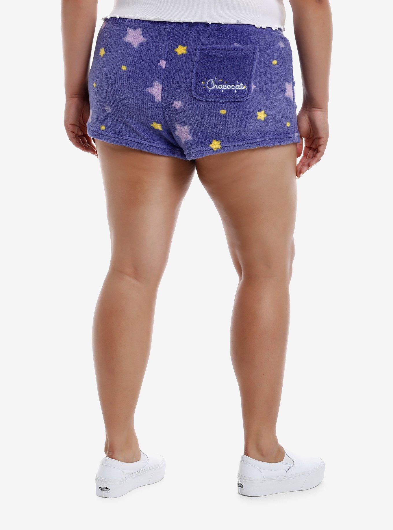 Chococat Stars Sherpa Girls Lounge Shorts Plus Size, , hi-res