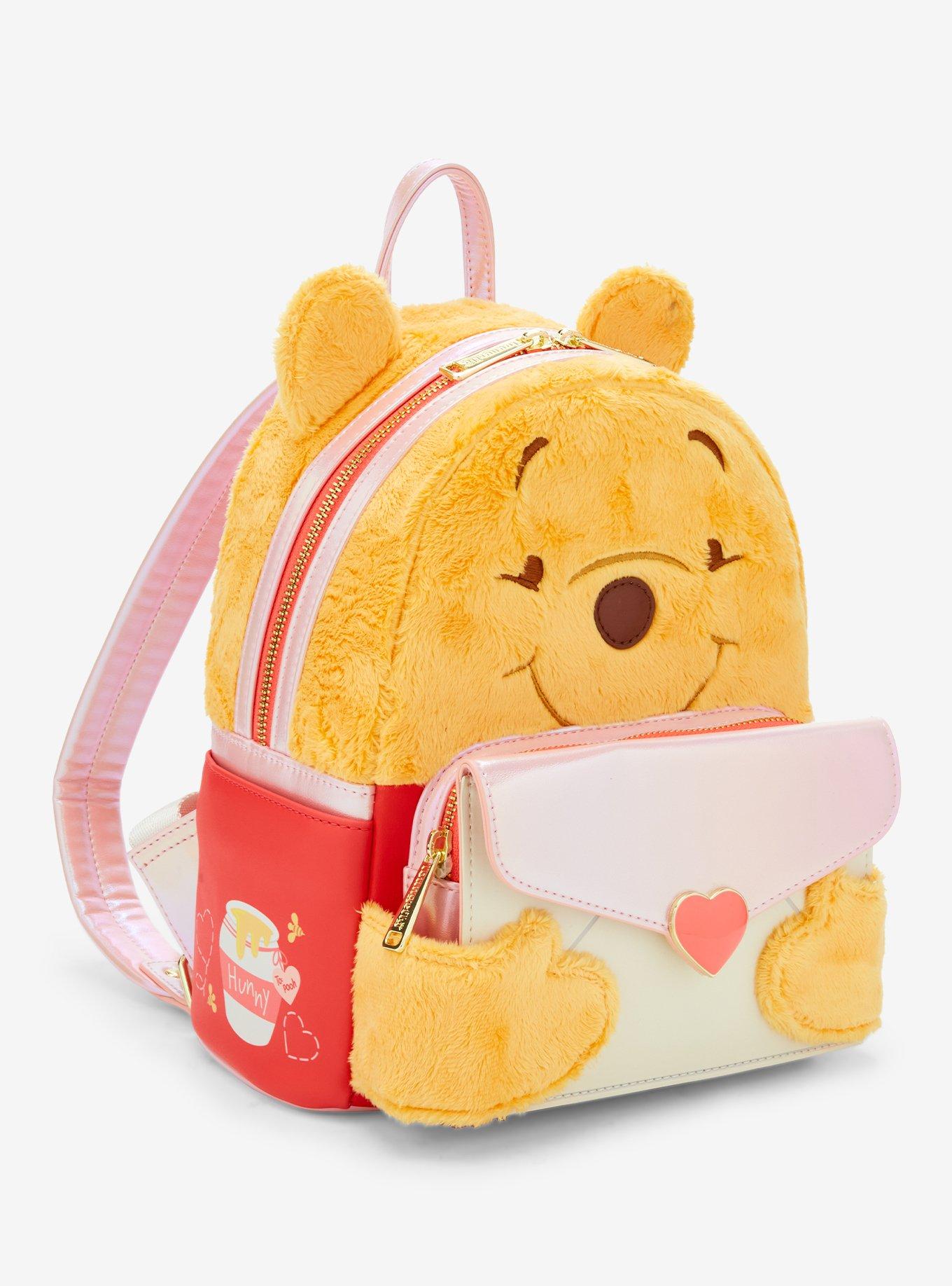 Loungefly Disney Winnie the Pooh Love Letter Faux Fur Figural Mini Backpack, , alternate