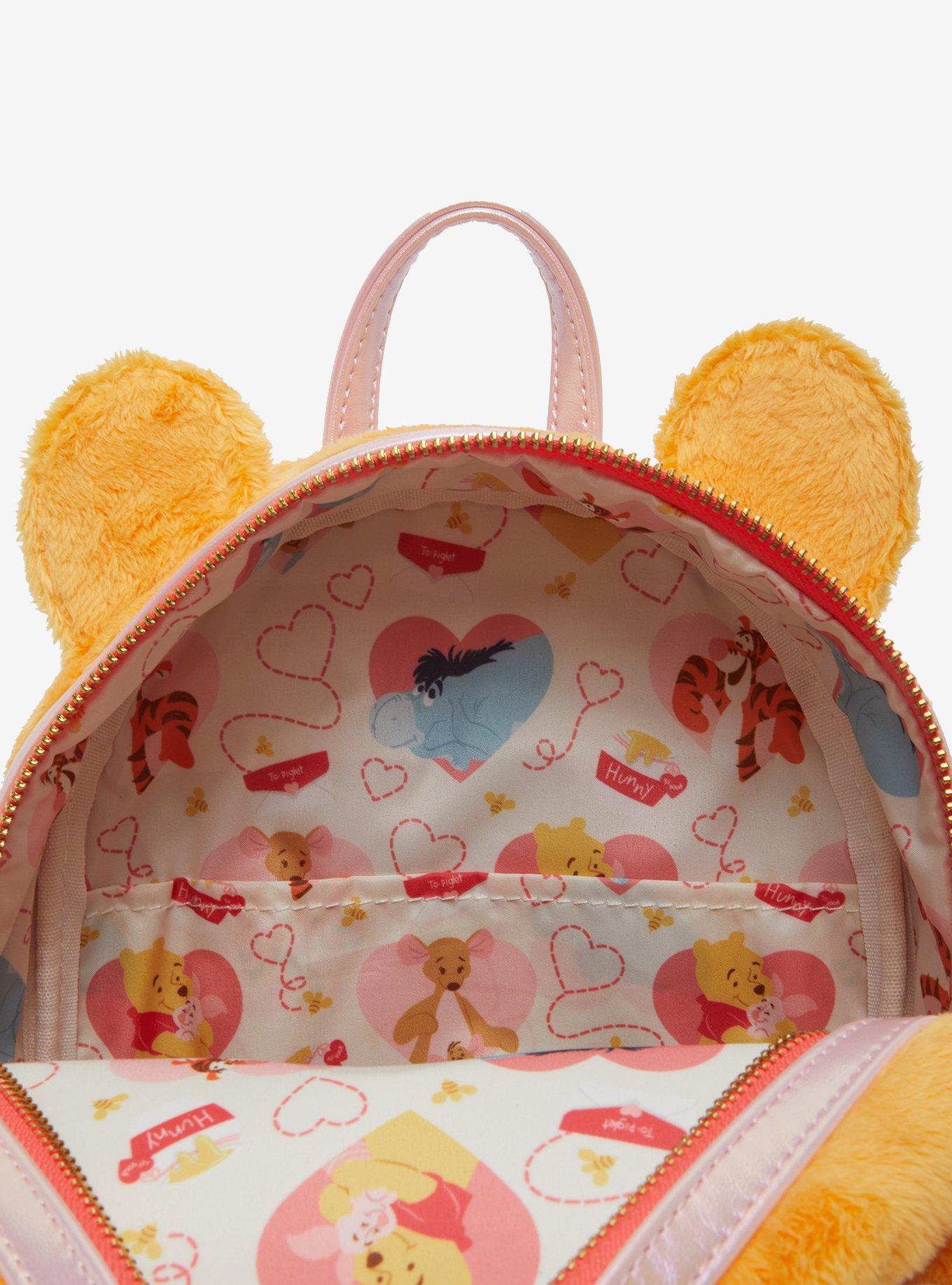 Loungefly Disney Winnie the Pooh Love Letter Faux Fur Figural Mini Backpack, , alternate