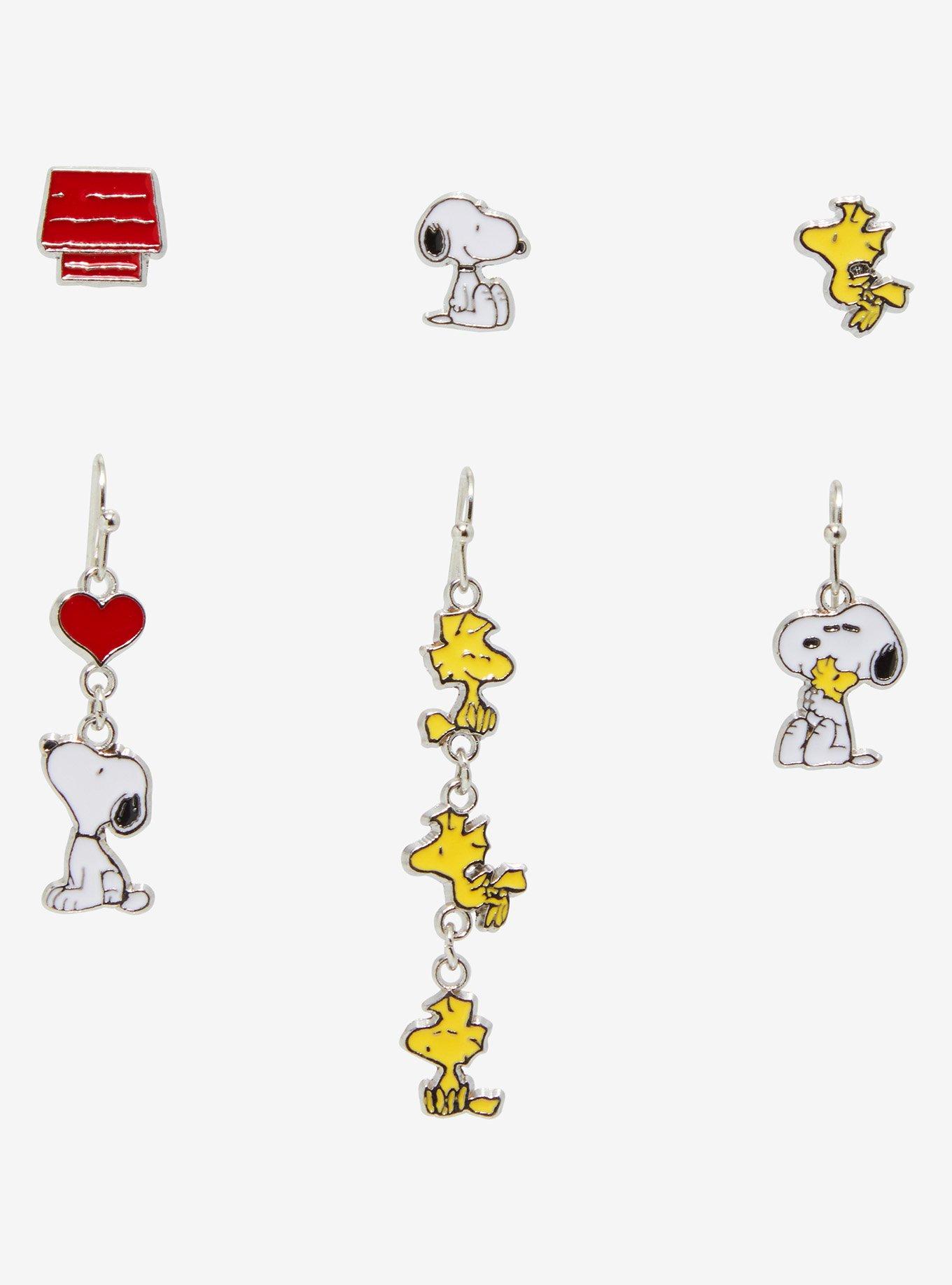 Peanuts Snoopy & Woodstock Mix and Match Earring Set - BoxLunch Exclusive, , hi-res