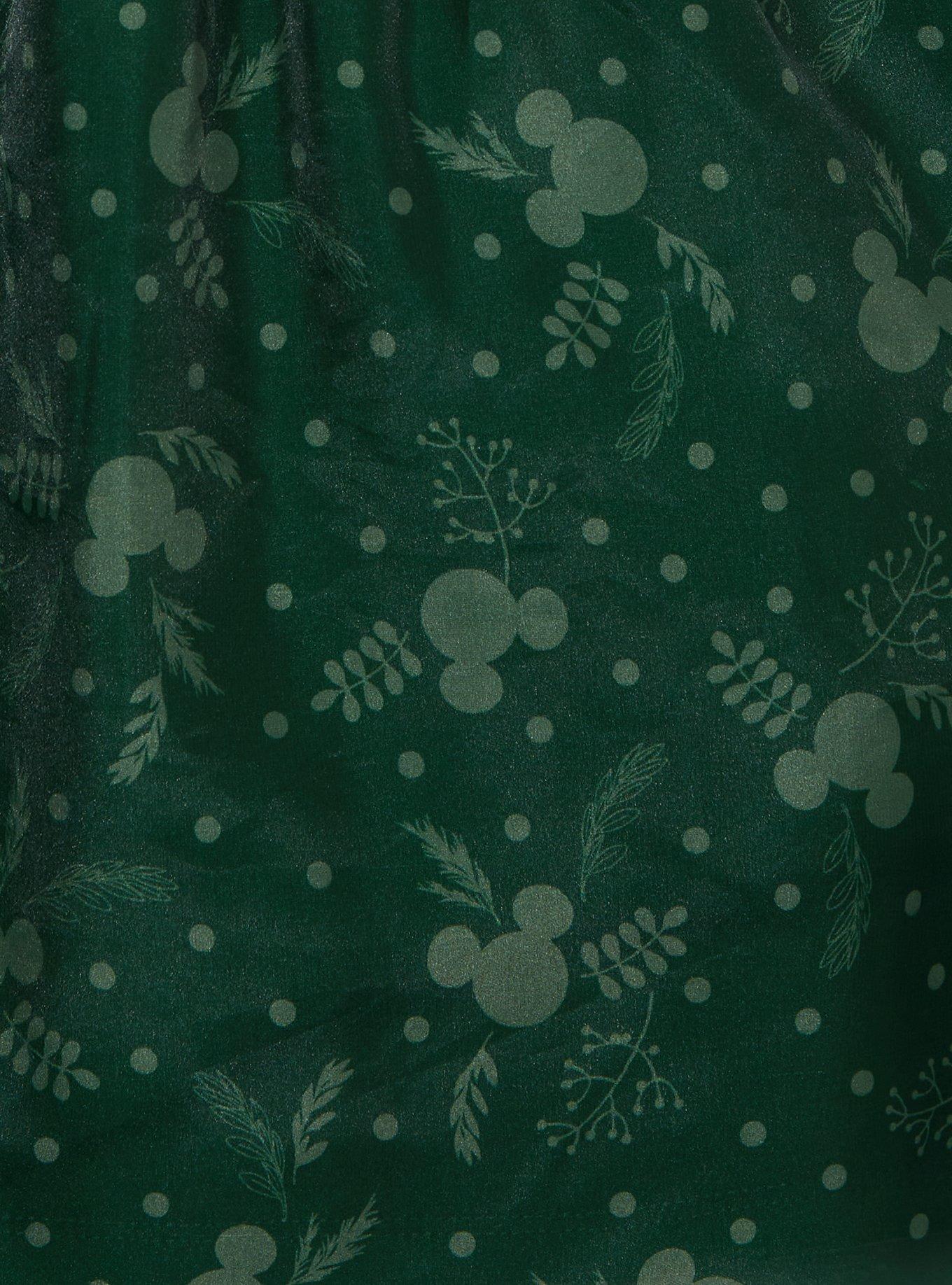 Disney Mickey Mouse Holiday Green Tulle Puff Sleeve Toddler Dress &mdash; BoxLunch Exclusive, DARK GREEN, alternate