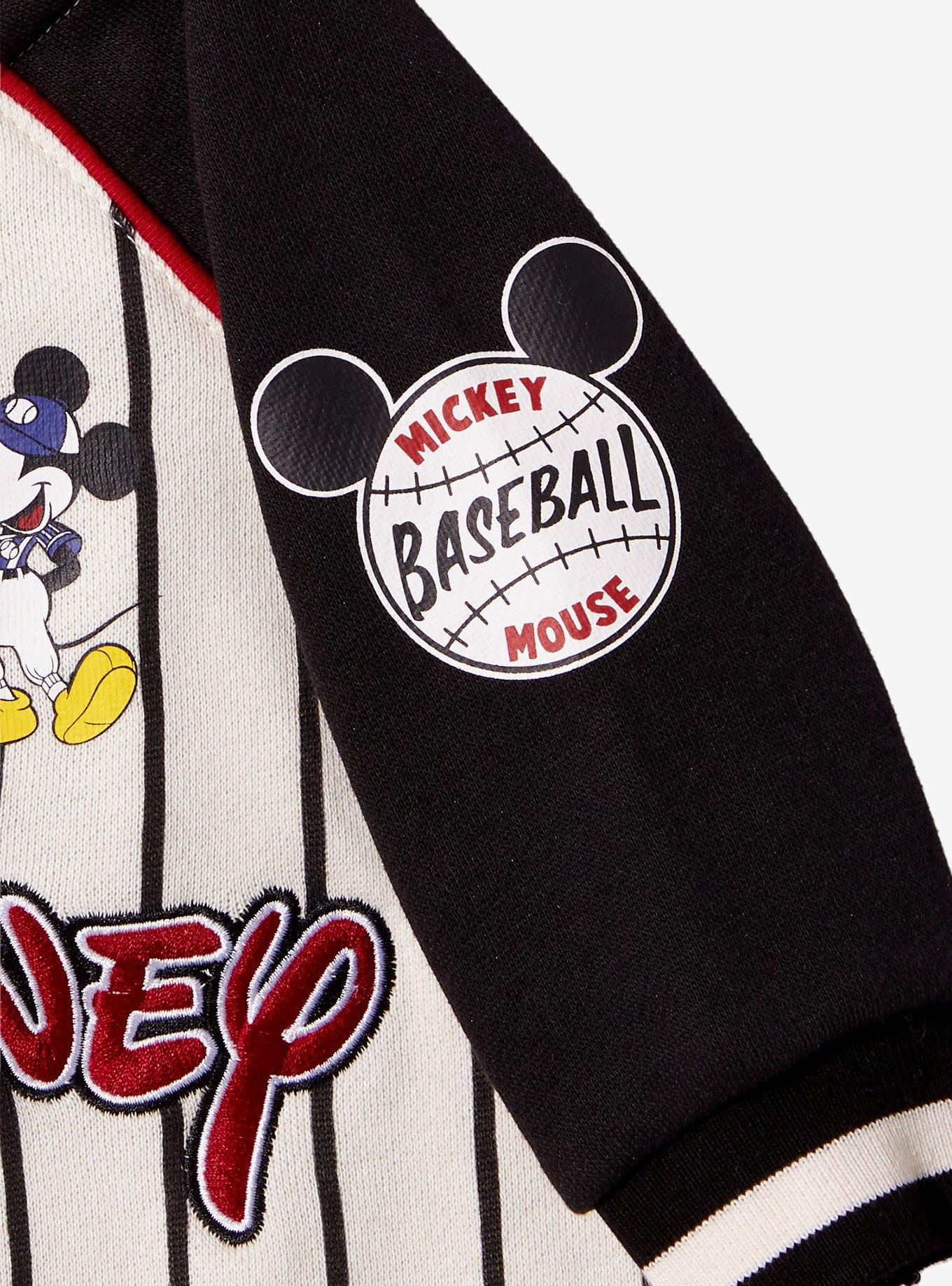 Disney Mickey Mouse Baseball Uniform Infant One-Piece - BoxLunch Exclusive, STRIPE-BLACK, alternate