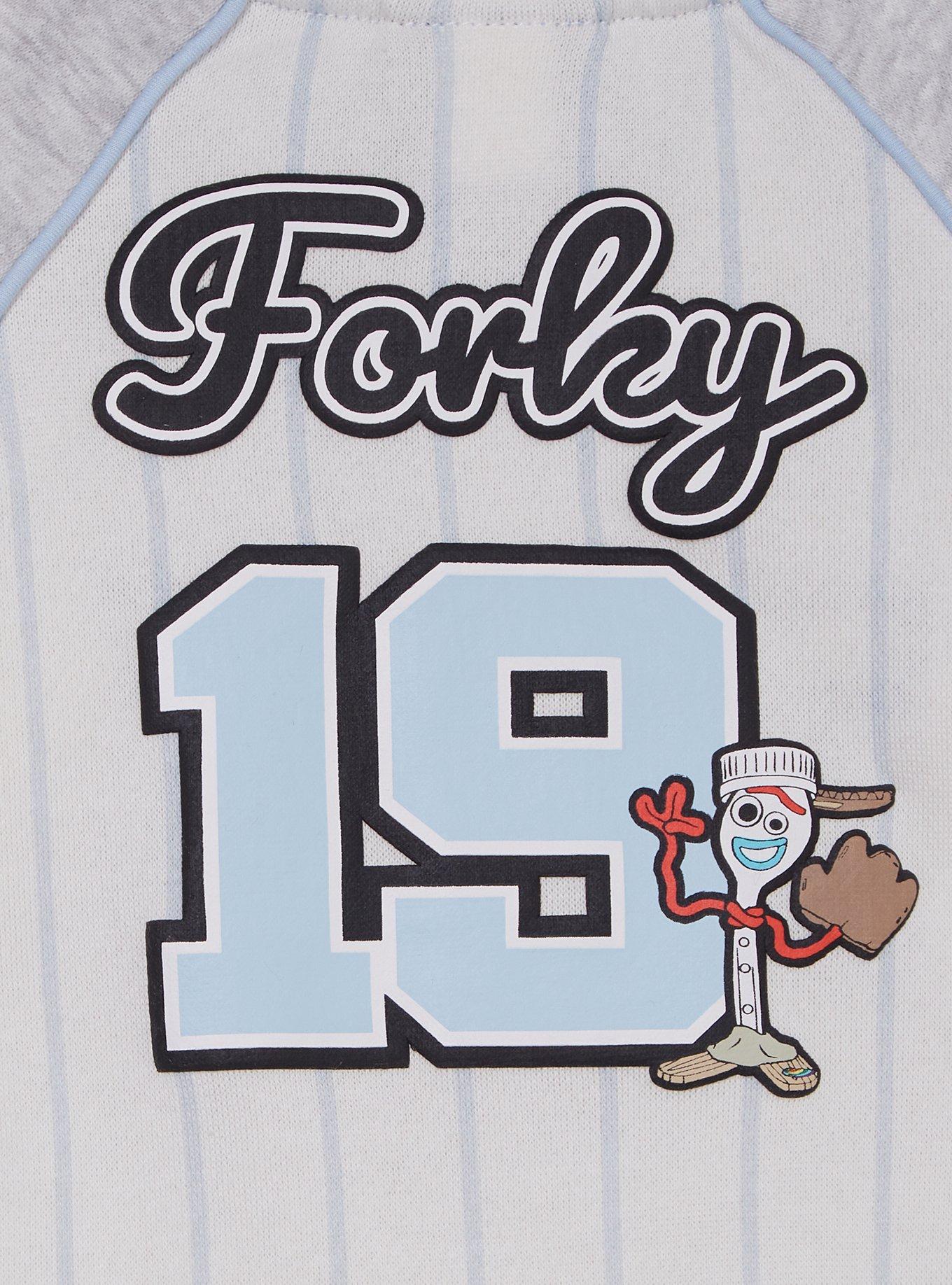 Disney Pixar Toy Story Forky Baseball Infant One-Piece — BoxLunch Exclusive, STRIPE - GREY, alternate