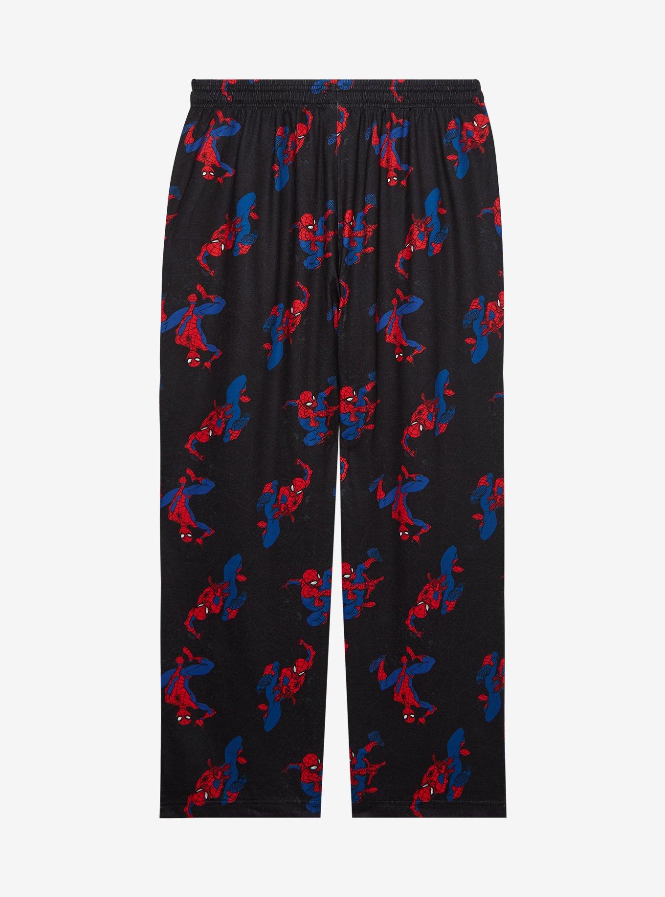 Marvel Spider-Man Allover Print Sleep Pants — BoxLunch Exclusive, BLACK, alternate