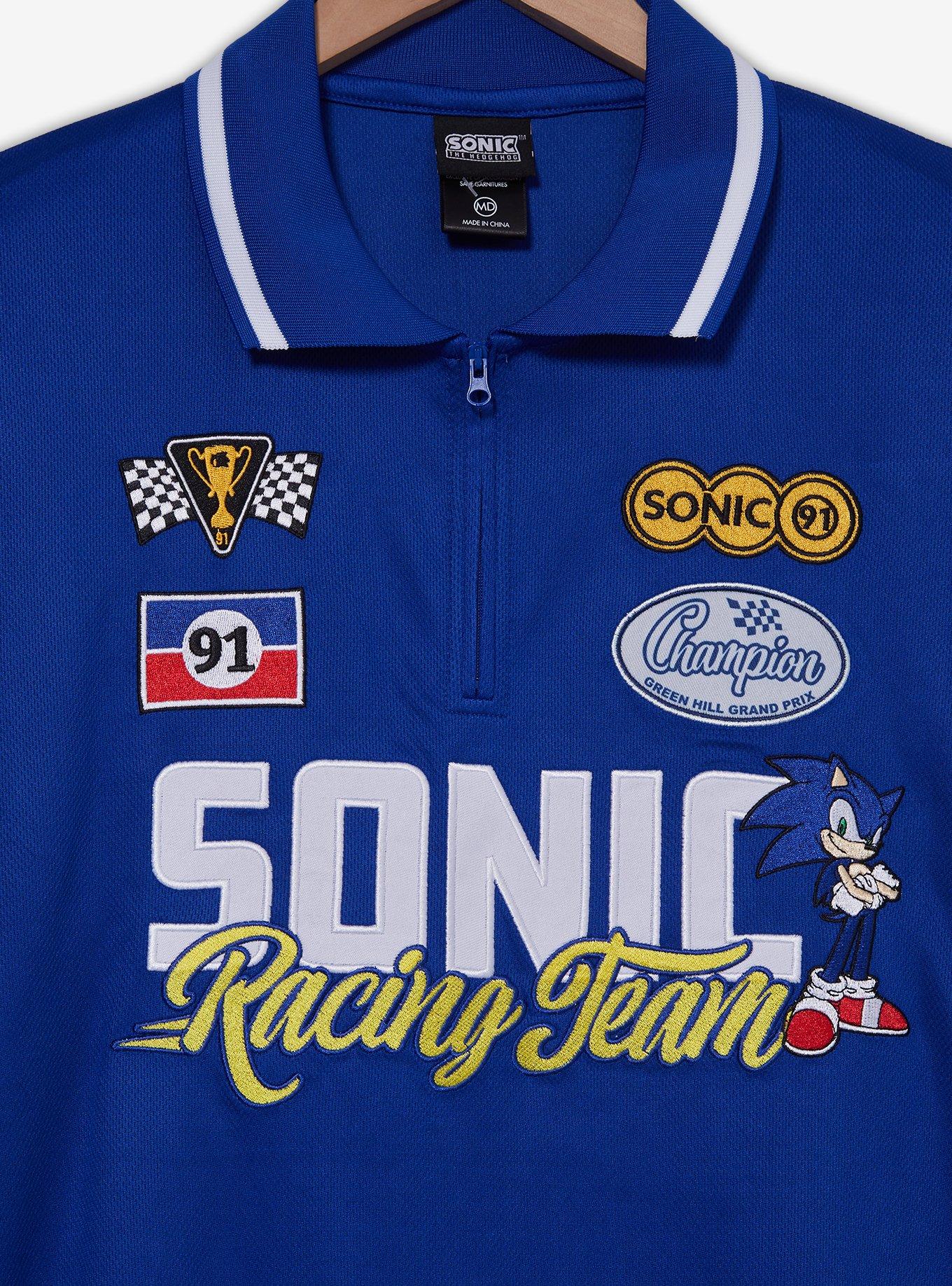 Sonic the Hedgehog Racing Team Quarter Zip Polo, BLUE, alternate