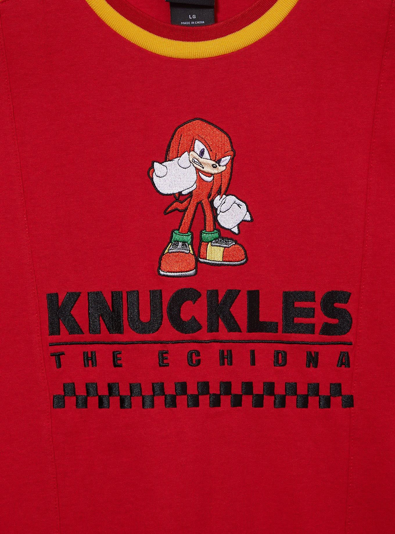 Sonic the Hedgehog Knuckles Color Block Portrait T-Shirt - BoxLunch Exclusive, RED, alternate