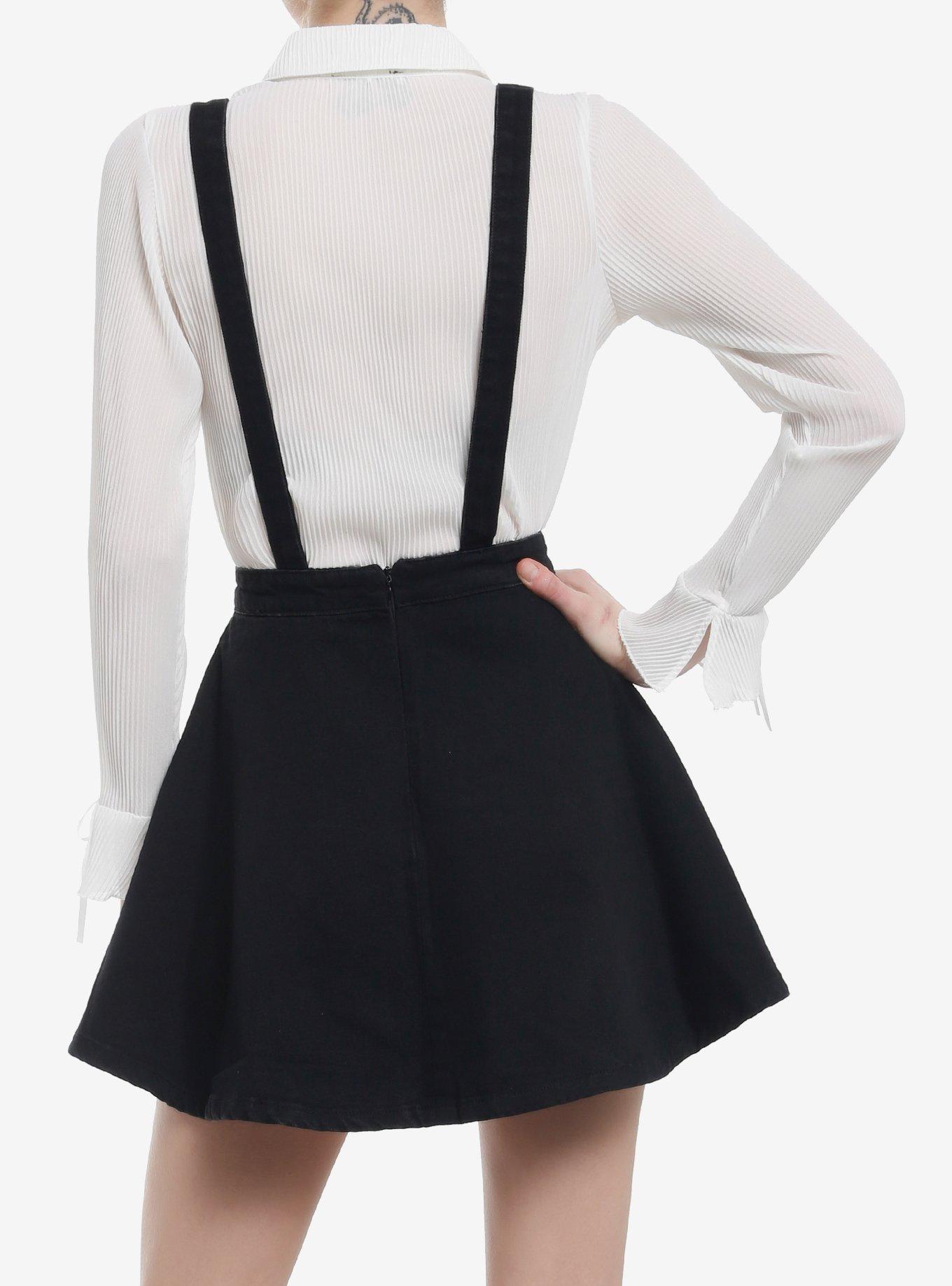 KIHILIST Black Mesh Moon Skirtall, BLACK, alternate