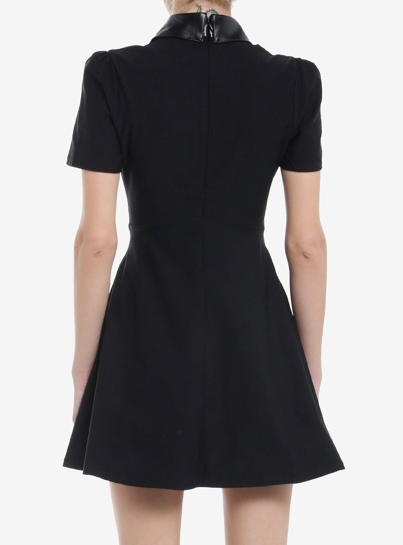 KIHILIST Bat Wing Collar Dress, BLACK, alternate