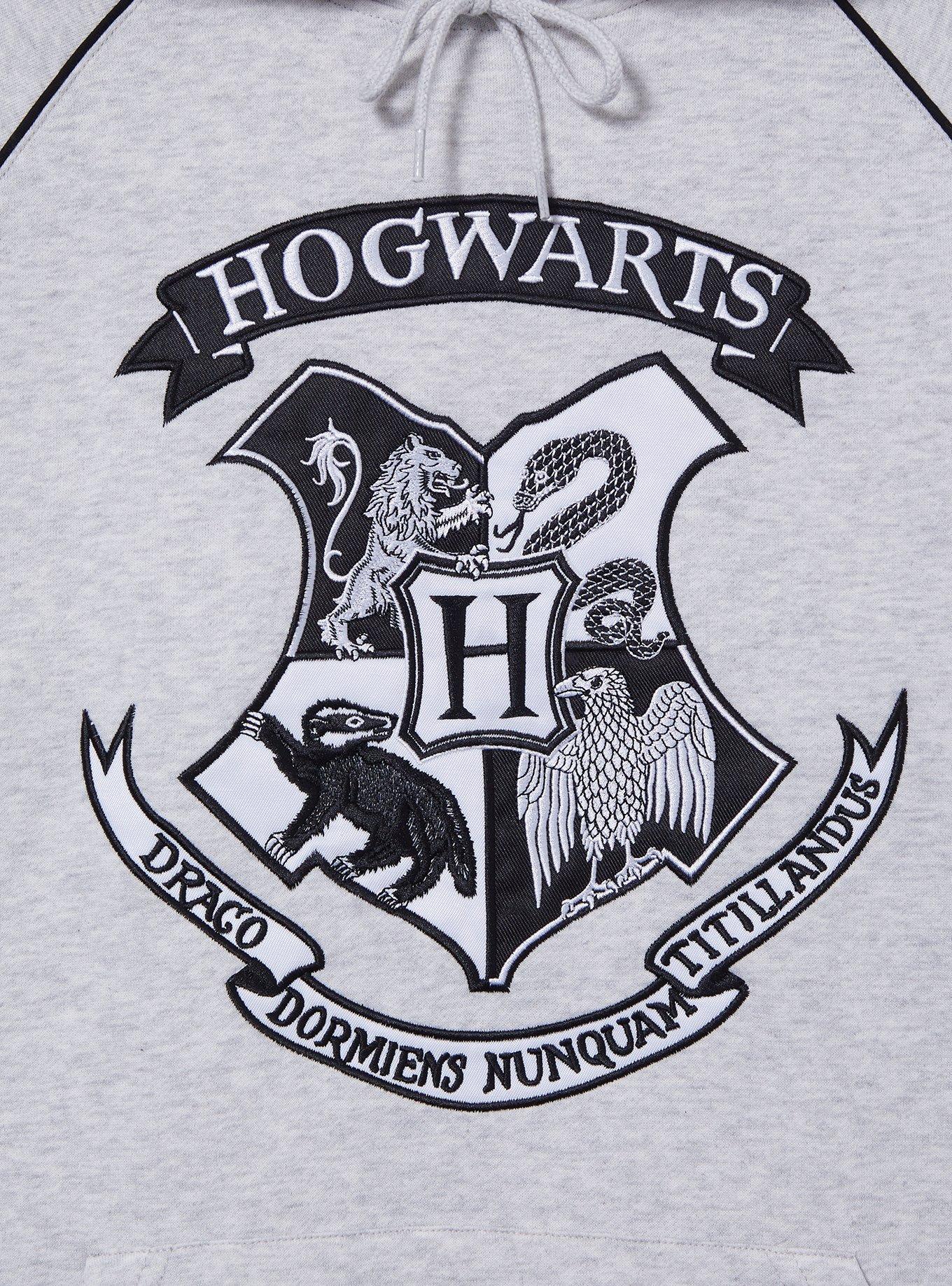 Harry Potter Tonal Hogwarts Crest Hoodie - BoxLunch Exclusive, HEATHER GR, alternate