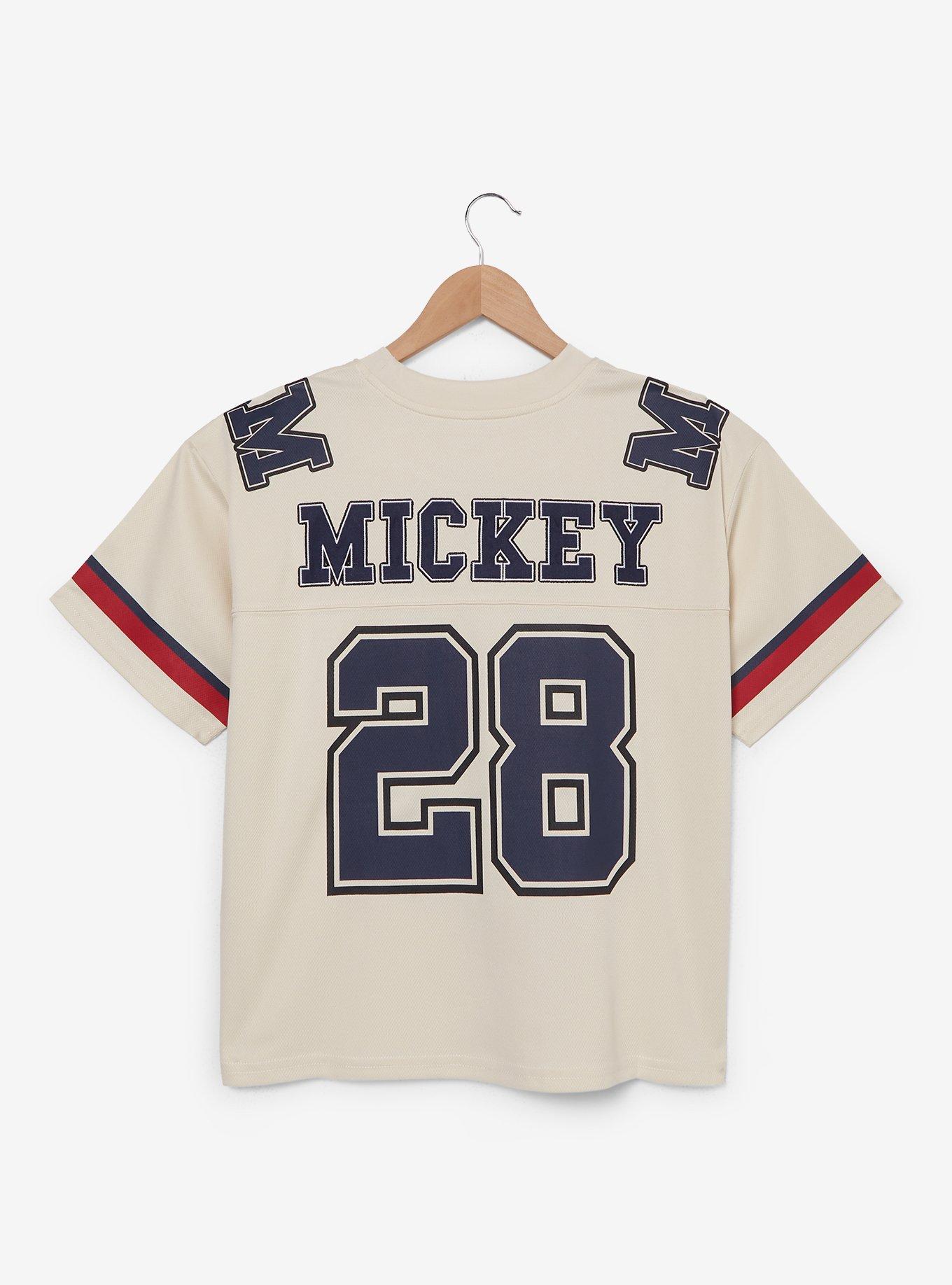 Disney Mickey Mouse Women's Plus Size Cropped Football Jersey — BoxLunch Exclusive, , alternate