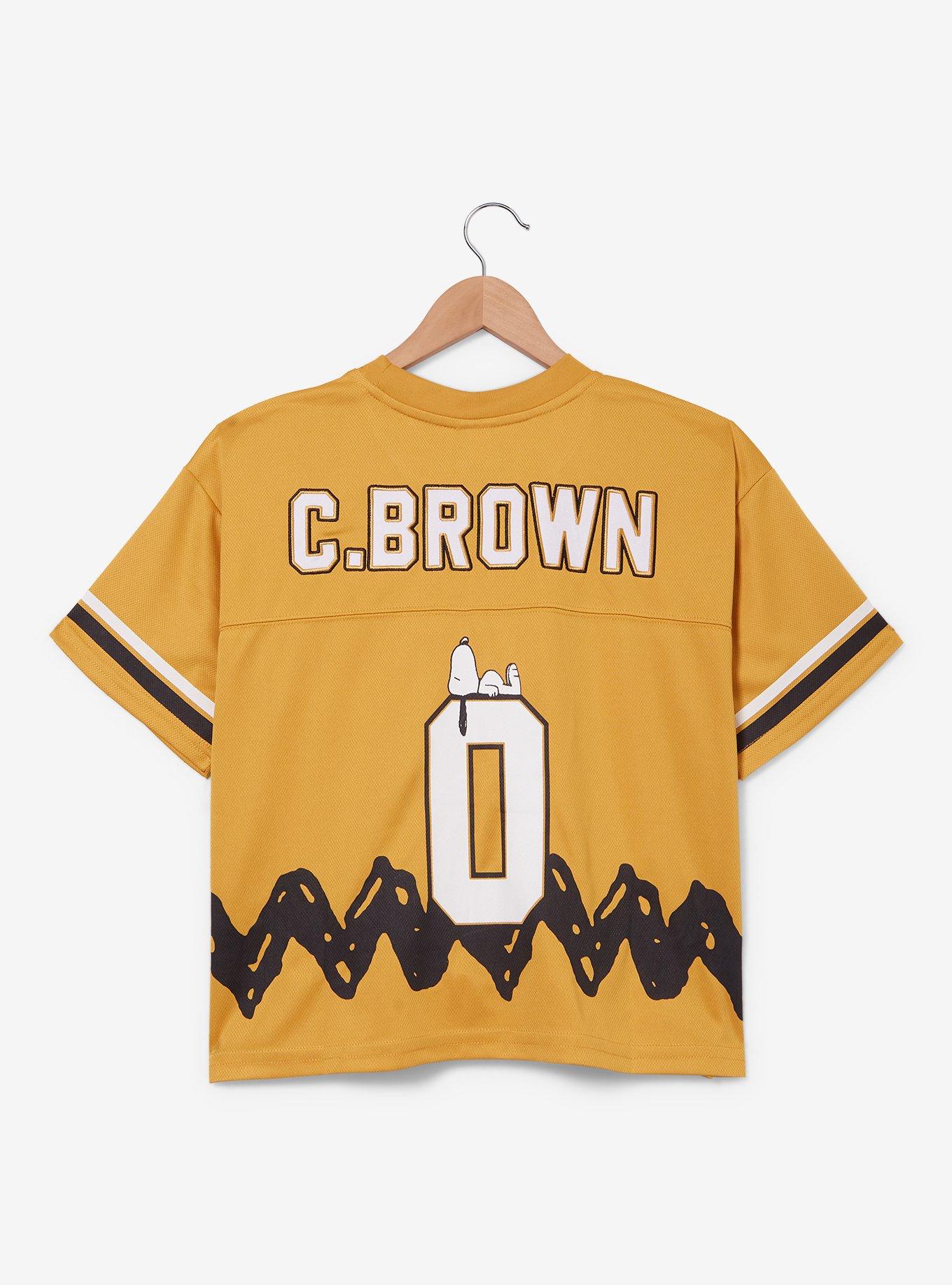 Peanuts Charlie Brown Women's Plus Size Cropped Football Jersey - BoxLunch Exclusive, , hi-res