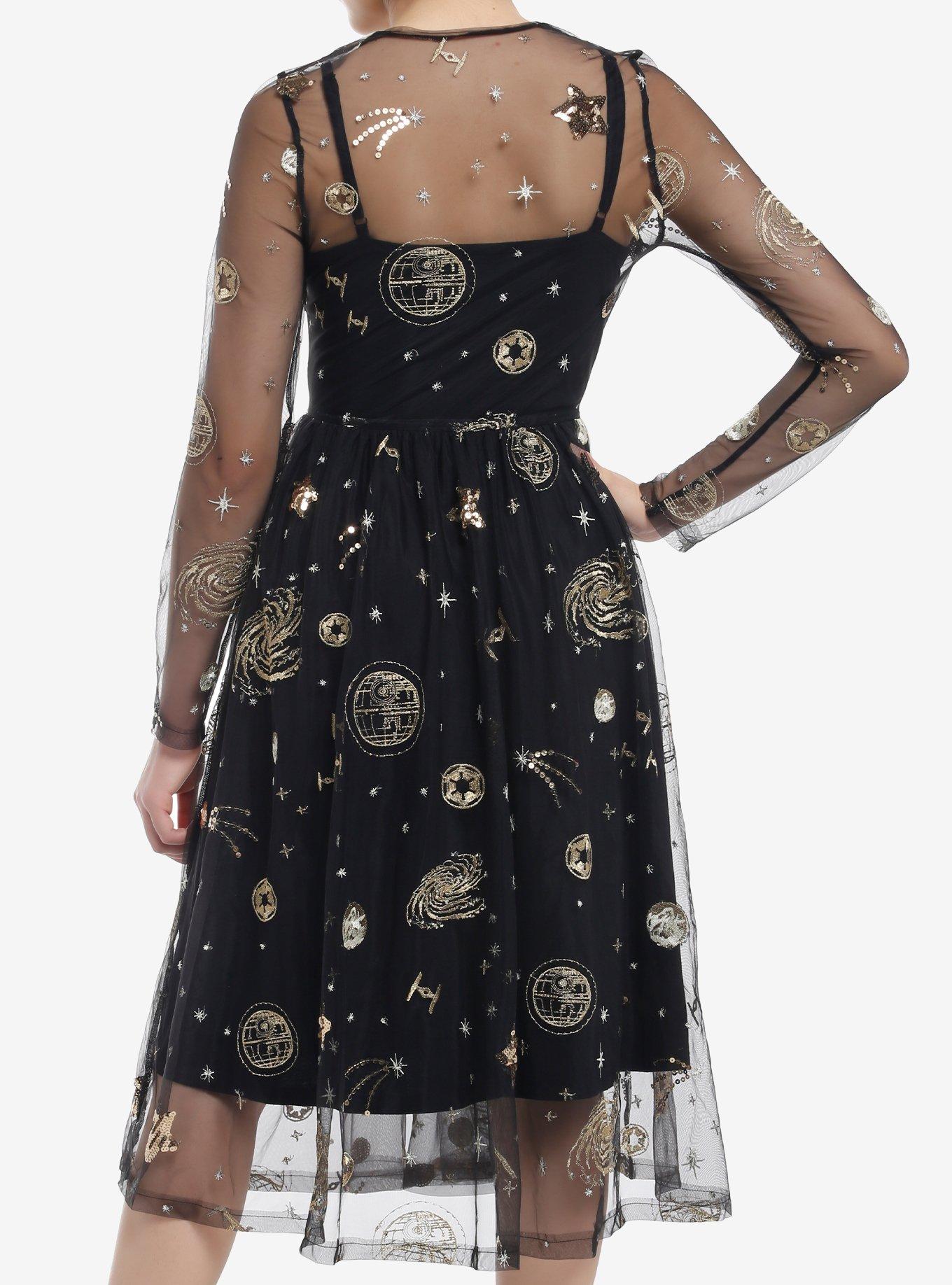 Her Universe Star Wars Ships Mesh Long-Sleeve Dress Her Universe Exclusive, MULTI, alternate