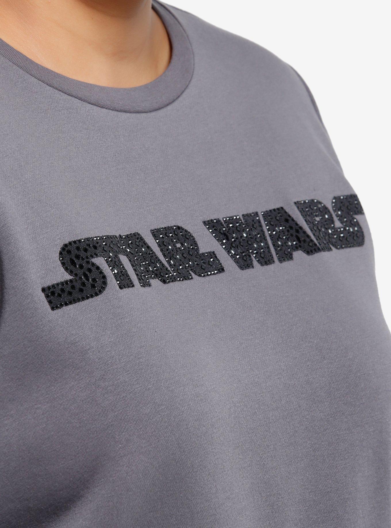 Her Universe Star Wars Rhinestone Logo Sweatshirt Plus Size Her Universe Exclusive, DARK GREY, alternate