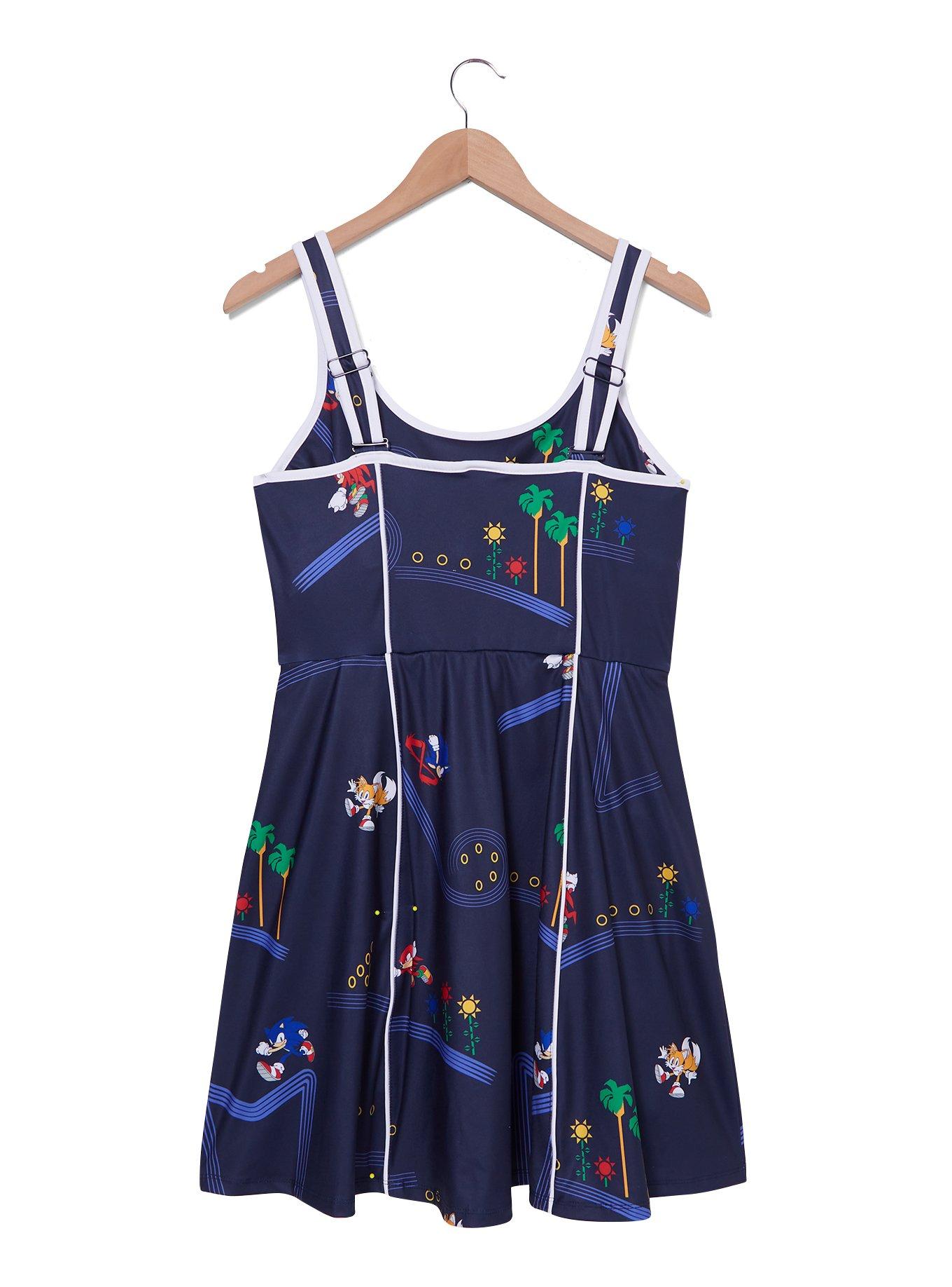 Sonic the Hedgehog Running Characters Allover Print Athletic Dress - BoxLunch Exclusive, NAVY, alternate