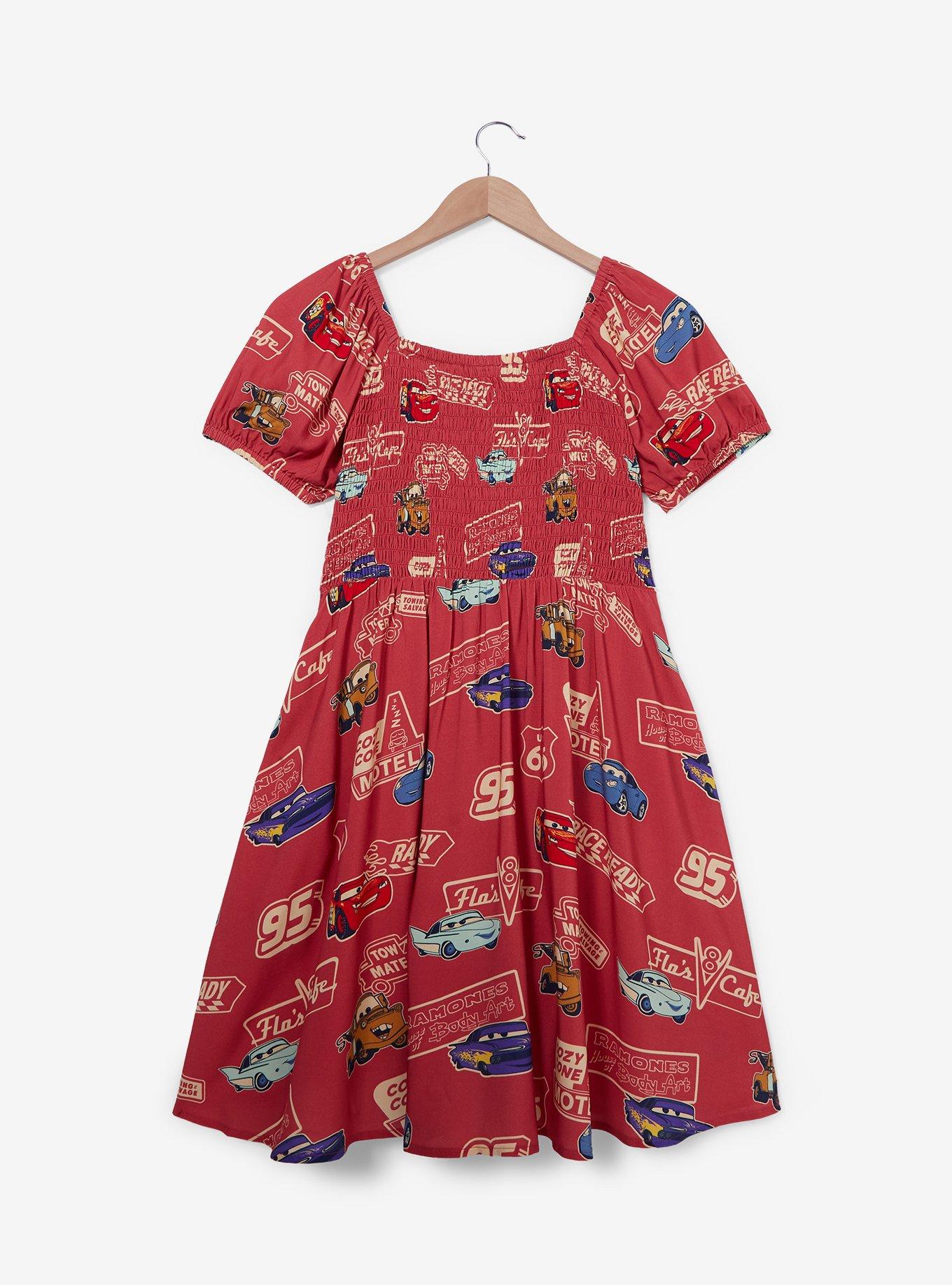 Her Universe Disney Pixar Cars Allover Vintage Print Smock Dress — BoxLunch Exclusive, MULTI, alternate