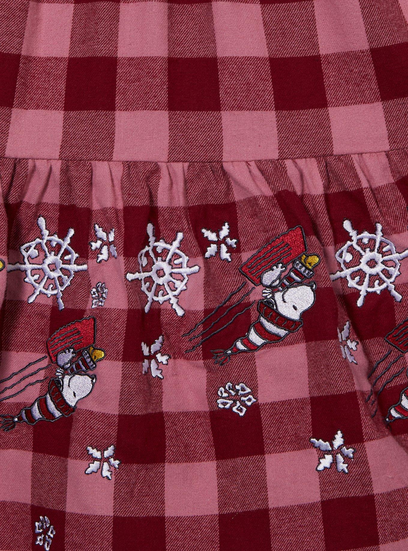 Peanuts Snoopy & Woodstock Snowflake Gingham Dress - BoxLunch Exclusive, PLAID, alternate