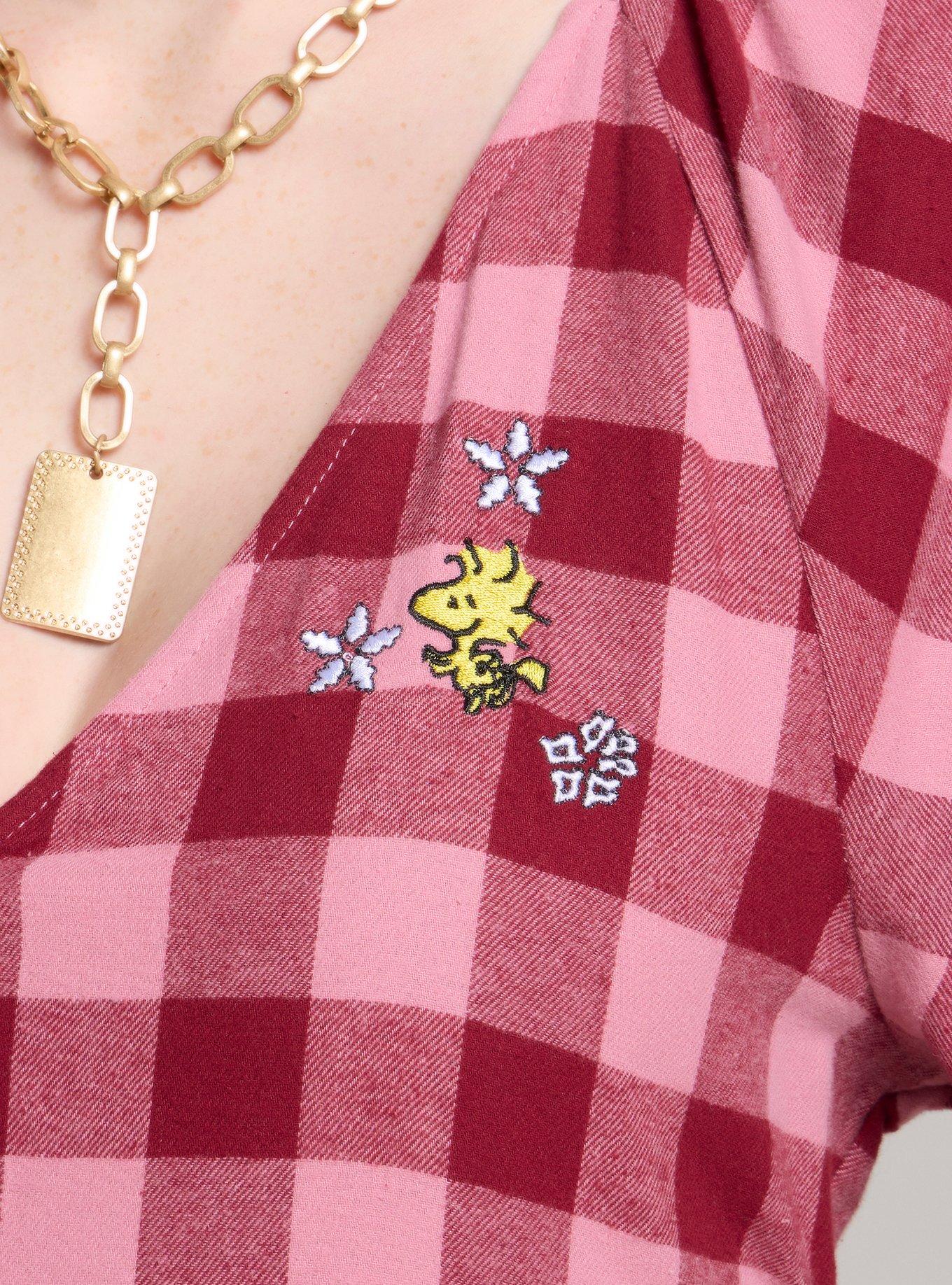 Peanuts Snoopy & Woodstock Snowflake Gingham Dress - BoxLunch Exclusive, PLAID, alternate