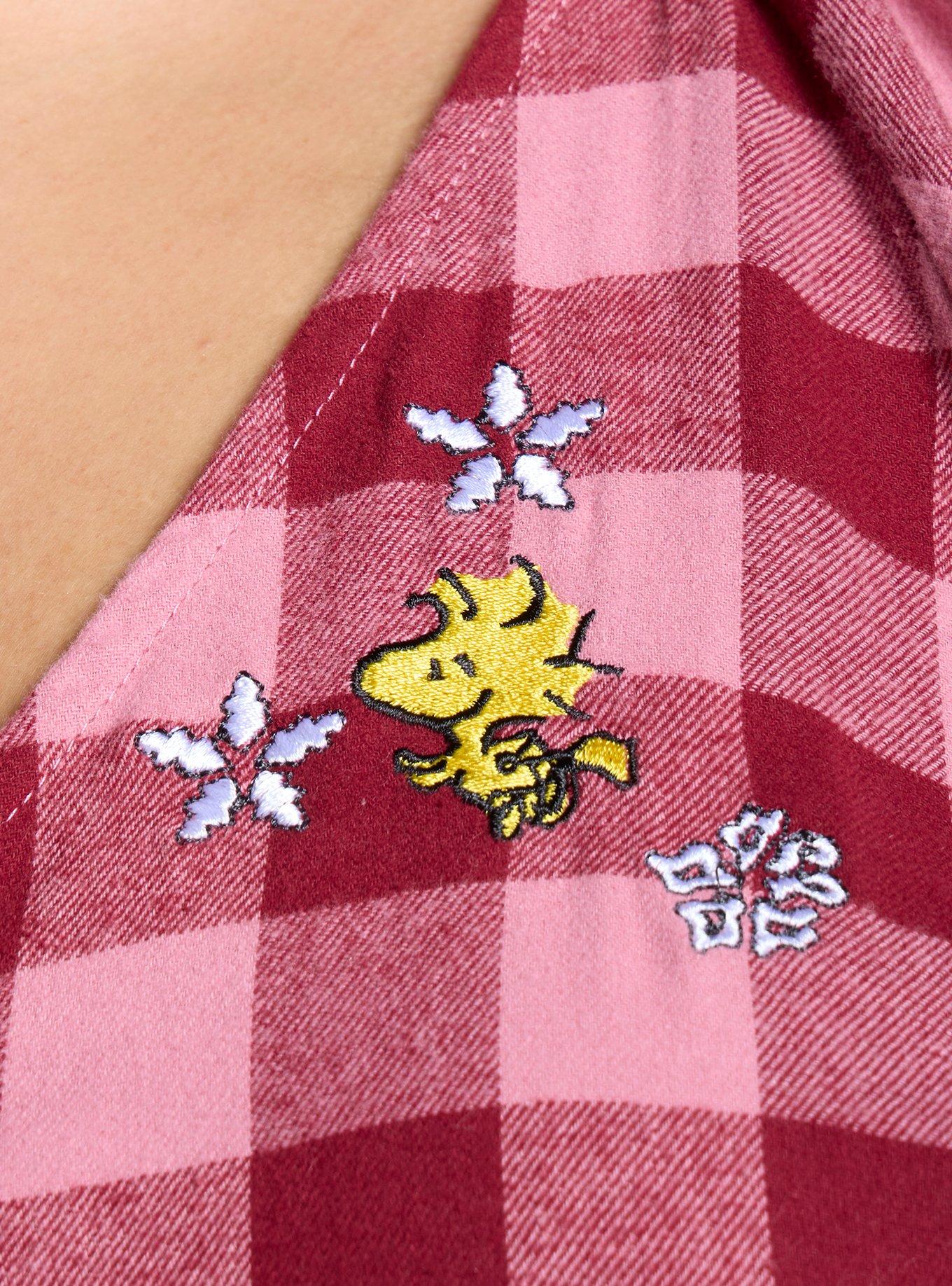 Peanuts Snoopy & Woodstock Snowflake Gingham Plus Size Dress - BoxLunch Exclusive, PLAID, alternate