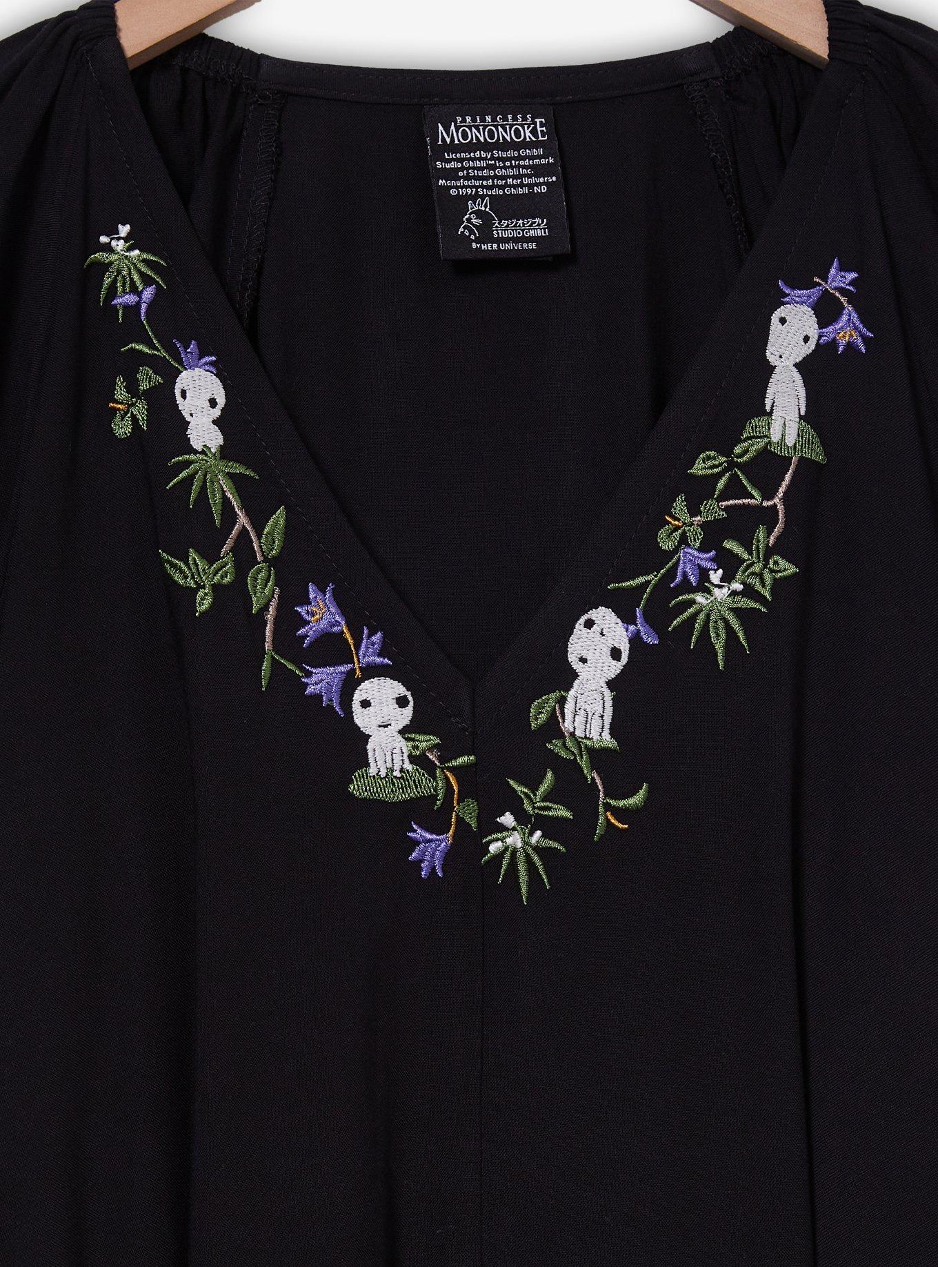 Her Universe Studio Ghibli Princess Mononoke Kodama Glow-in-the-Dark Plus Size Dress &mdash; BoxLunch Exclusive, BLACK, alternate