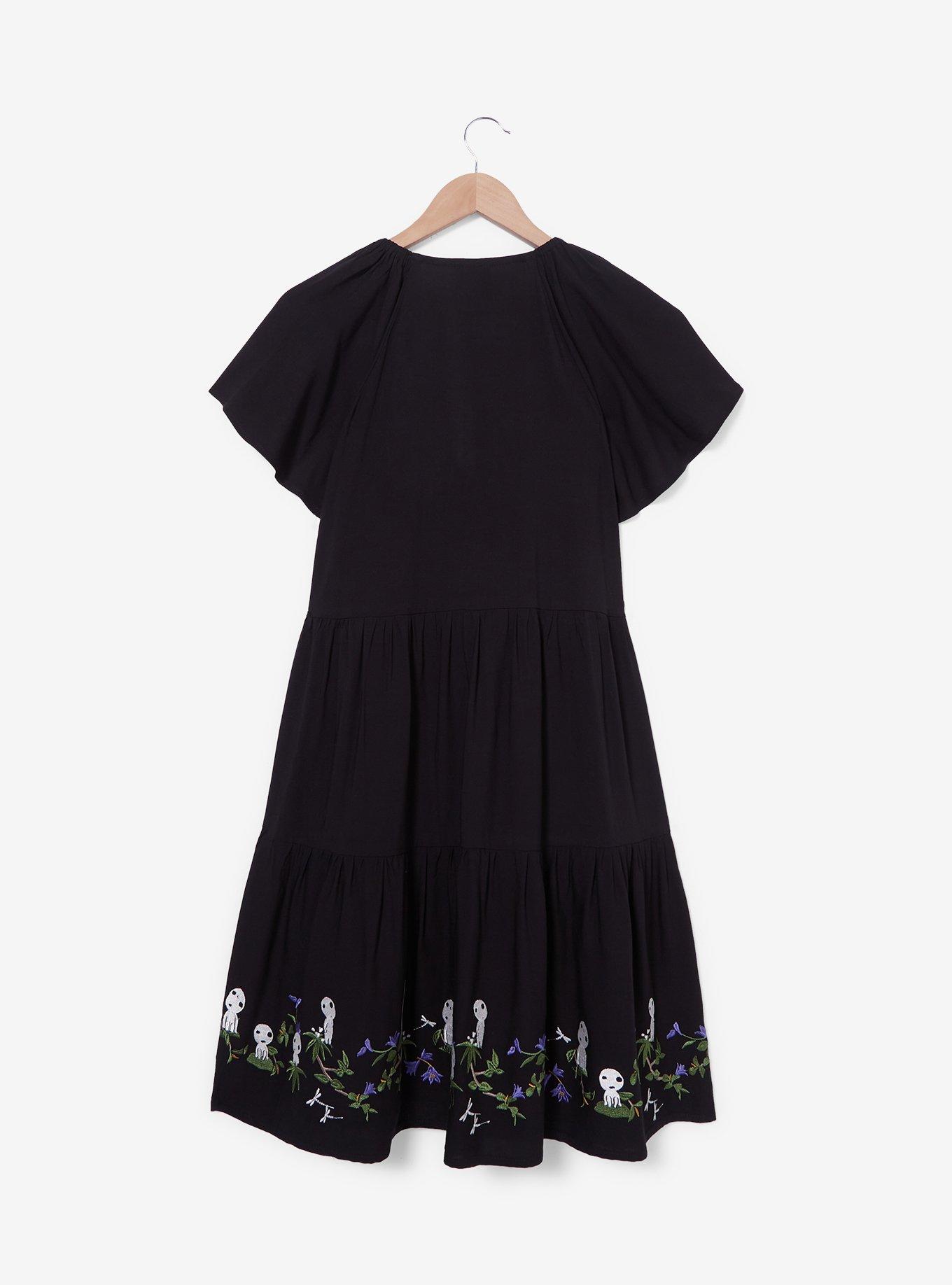 Her Universe Studio Ghibli Princess Mononoke Kodama Glow-in-the-Dark Plus Size Dress &mdash; BoxLunch Exclusive, BLACK, alternate