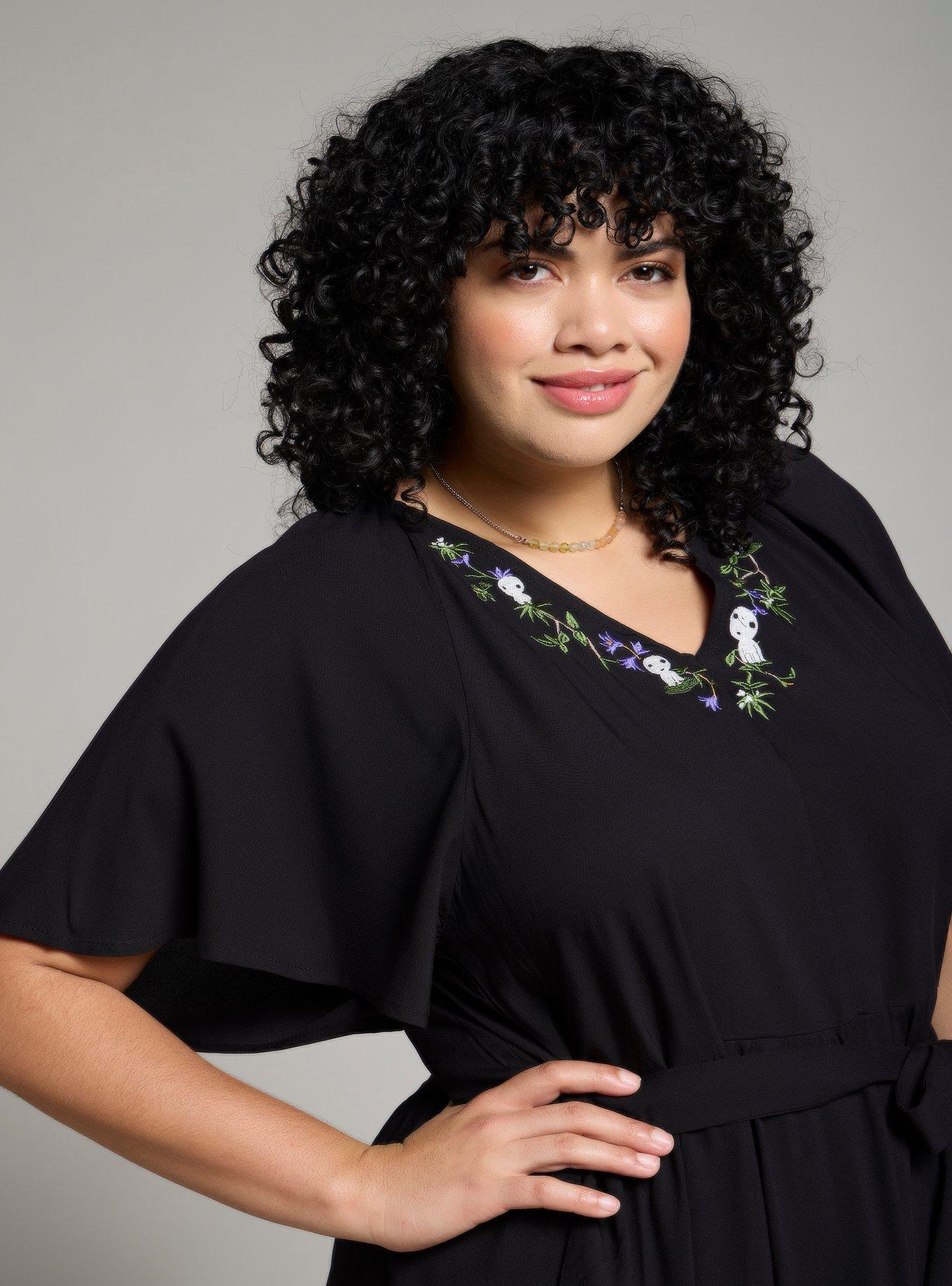 Her Universe Studio Ghibli Princess Mononoke Kodama Glow-in-the-Dark Plus Size Dress &mdash; BoxLunch Exclusive, BLACK, alternate