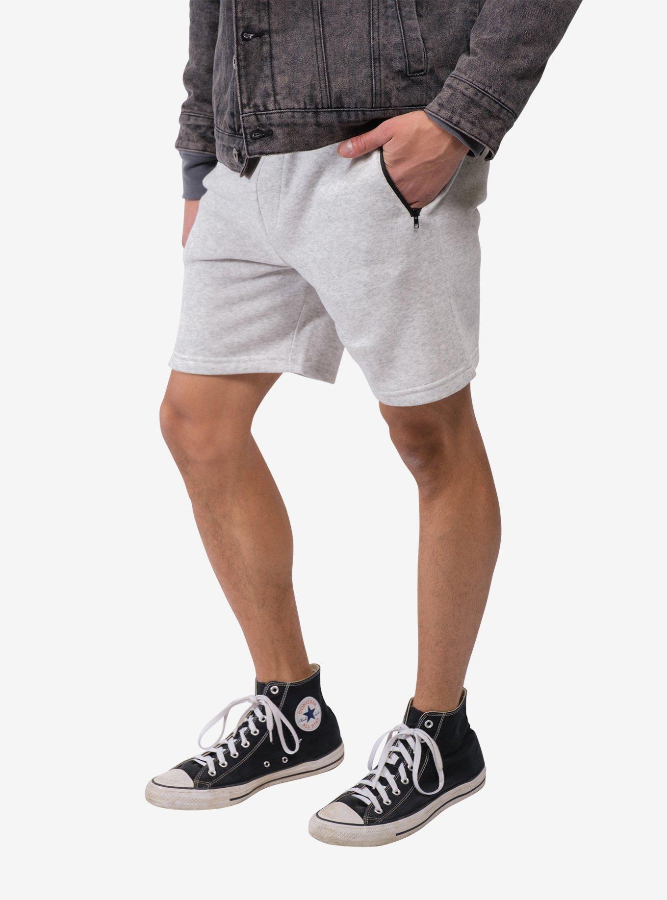 Oatmeal Zip Pocket Fleece Short, GREY, alternate