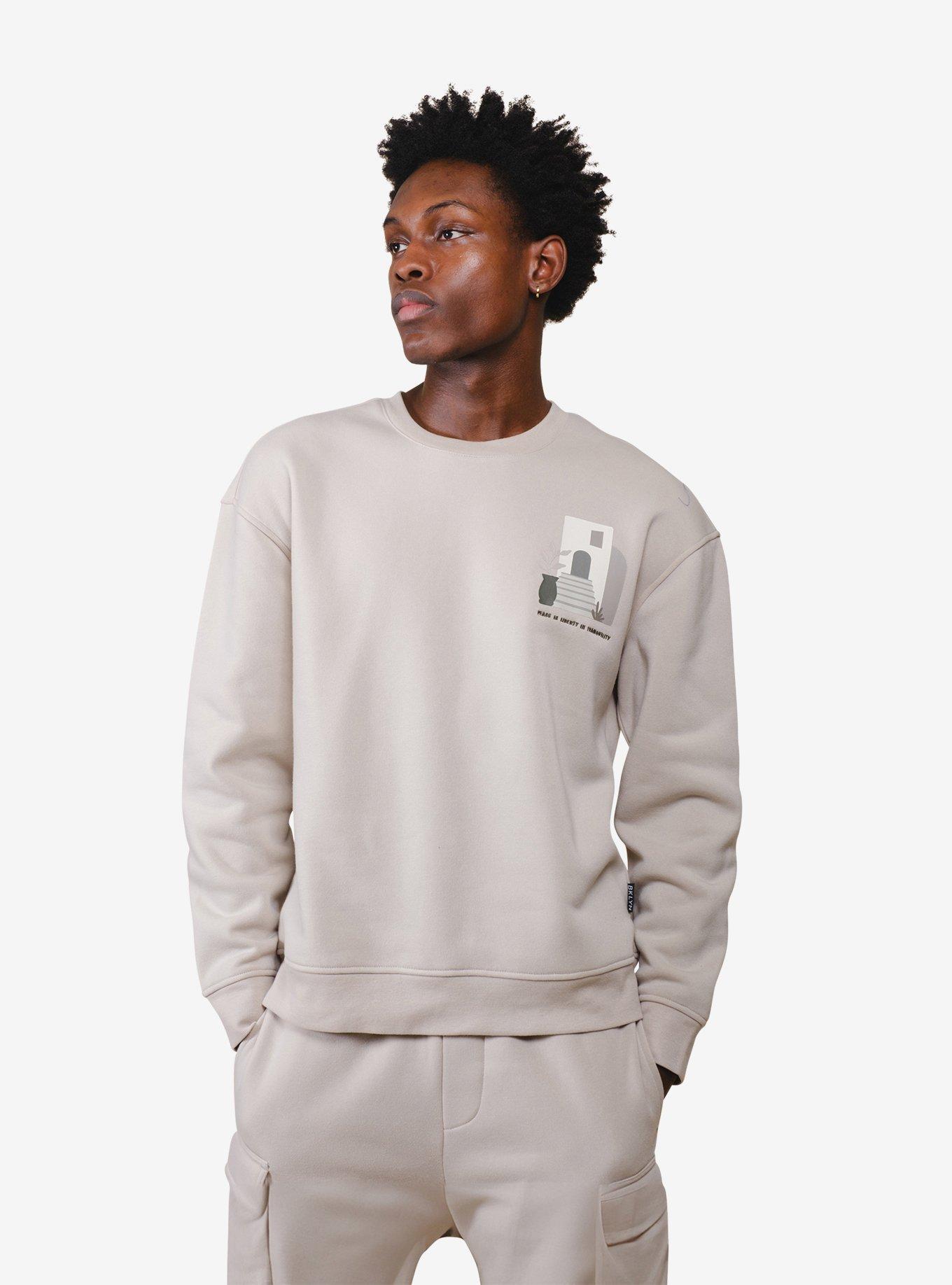 Thank You Have a Nice Day Sand Crew Neck Sweatshirt, BEIGE, alternate