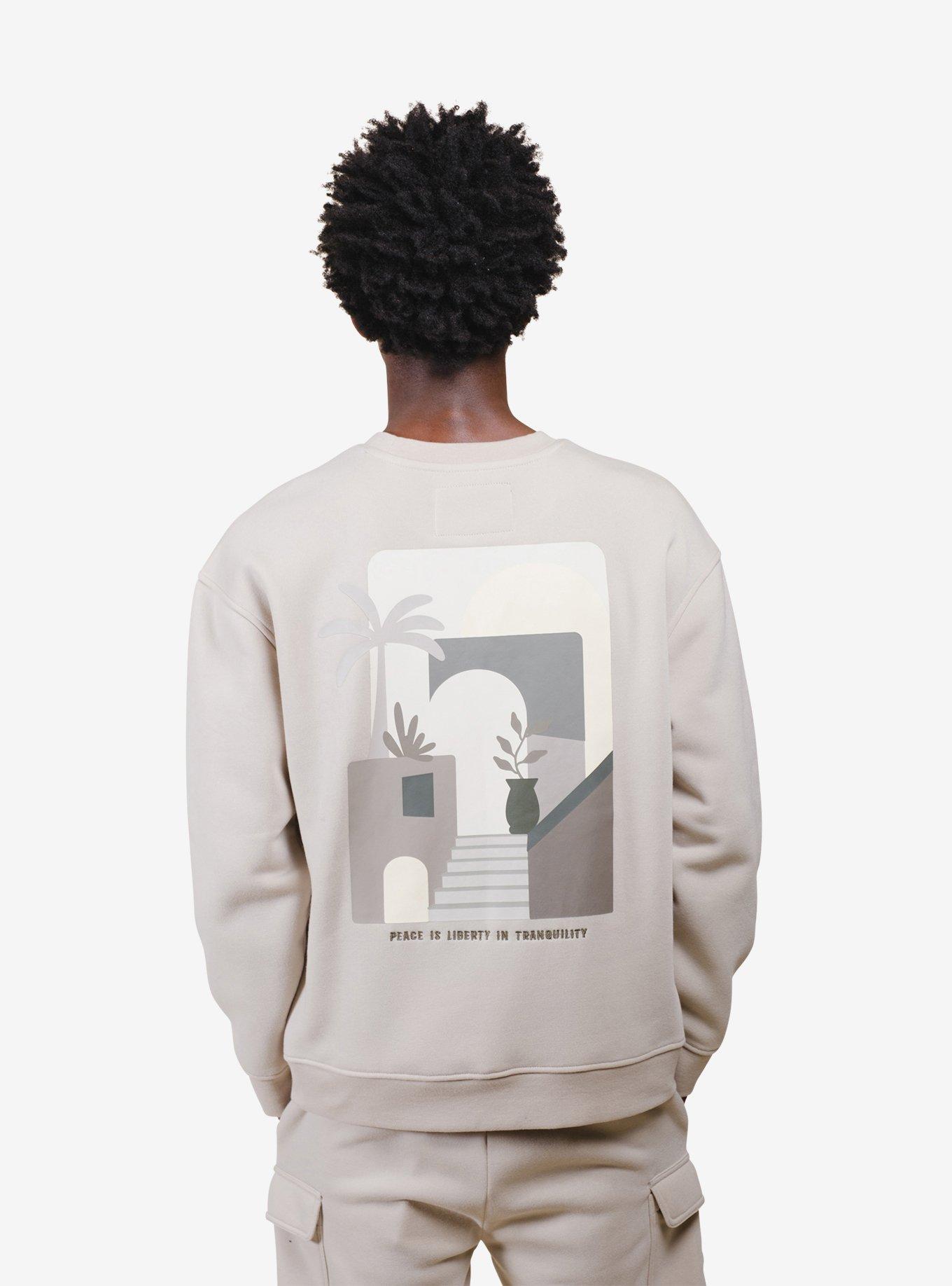 Thank You Have a Nice Day Sand Crew Neck Sweatshirt, BEIGE, alternate