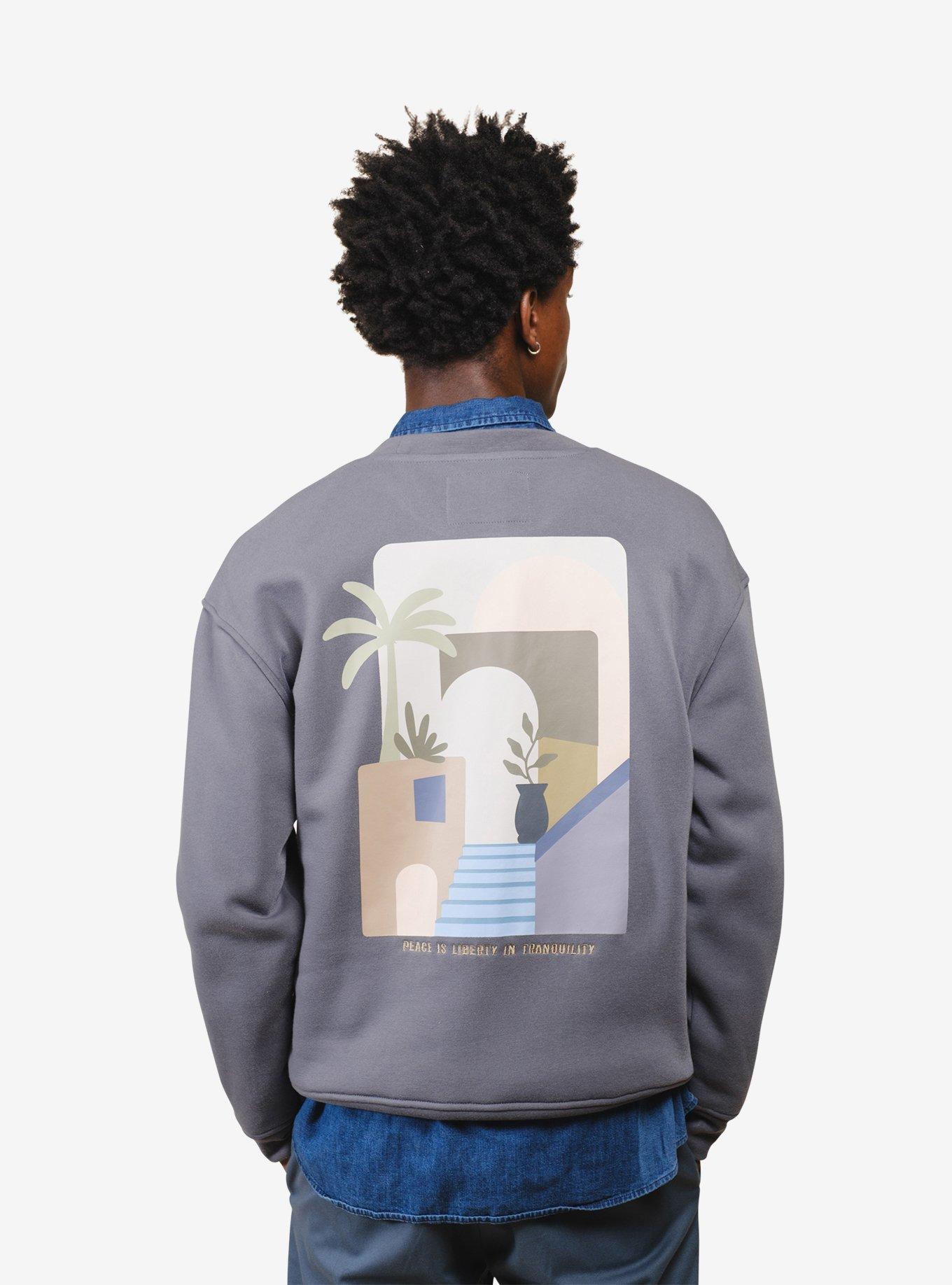 Thank You Have a Nice Day Steel Grey Crew Neck Sweatshirt, GREY, alternate