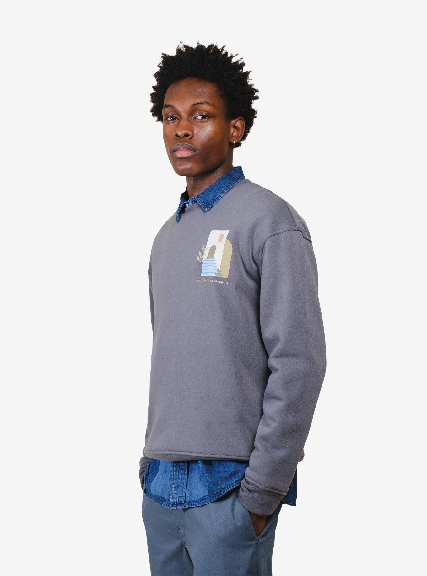 Thank You Have a Nice Day Steel Grey Crew Neck Sweatshirt, GREY, alternate