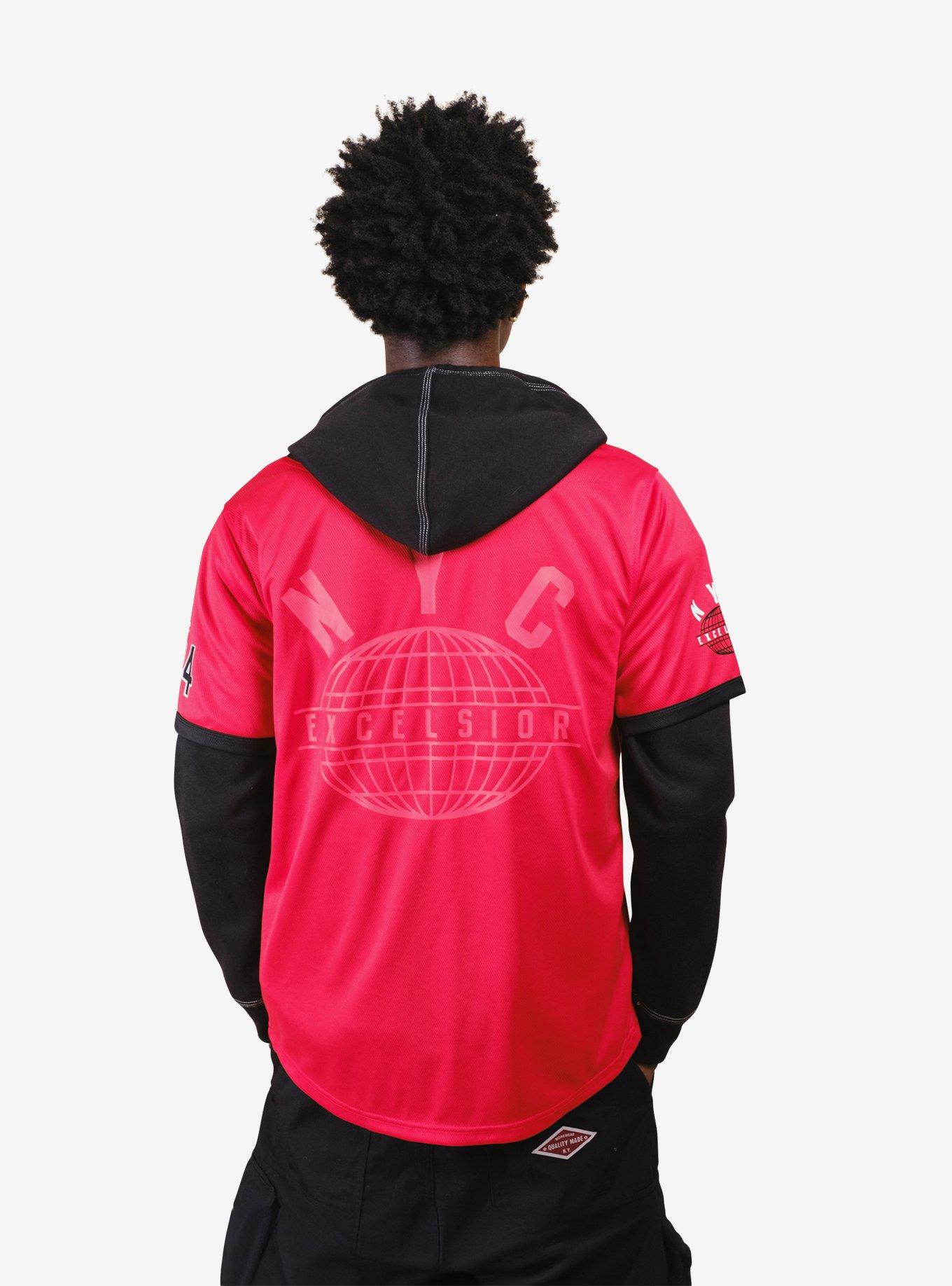 NY Excelsior Red Baseball Jersey, RED, alternate