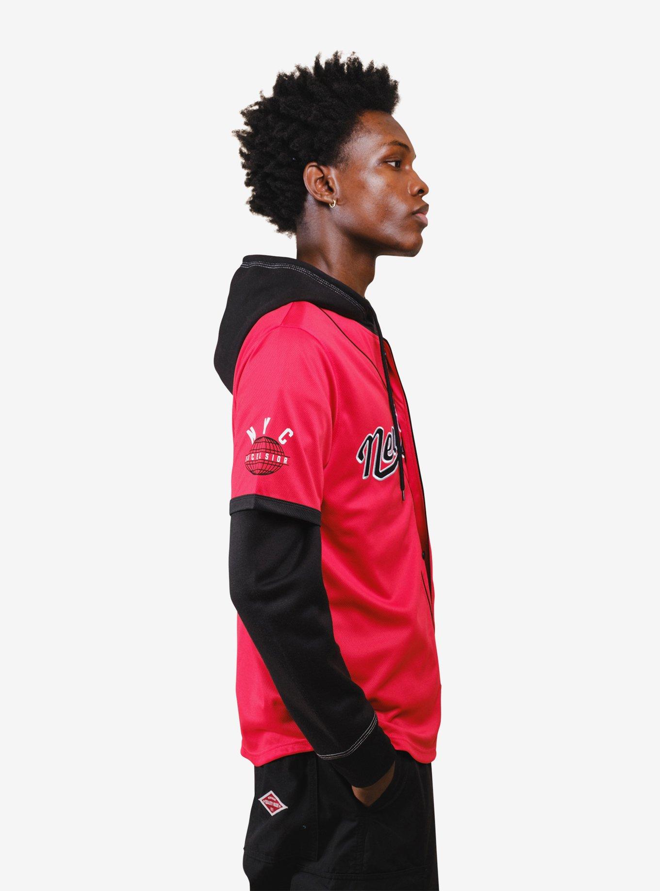 NY Excelsior Red Baseball Jersey, RED, alternate