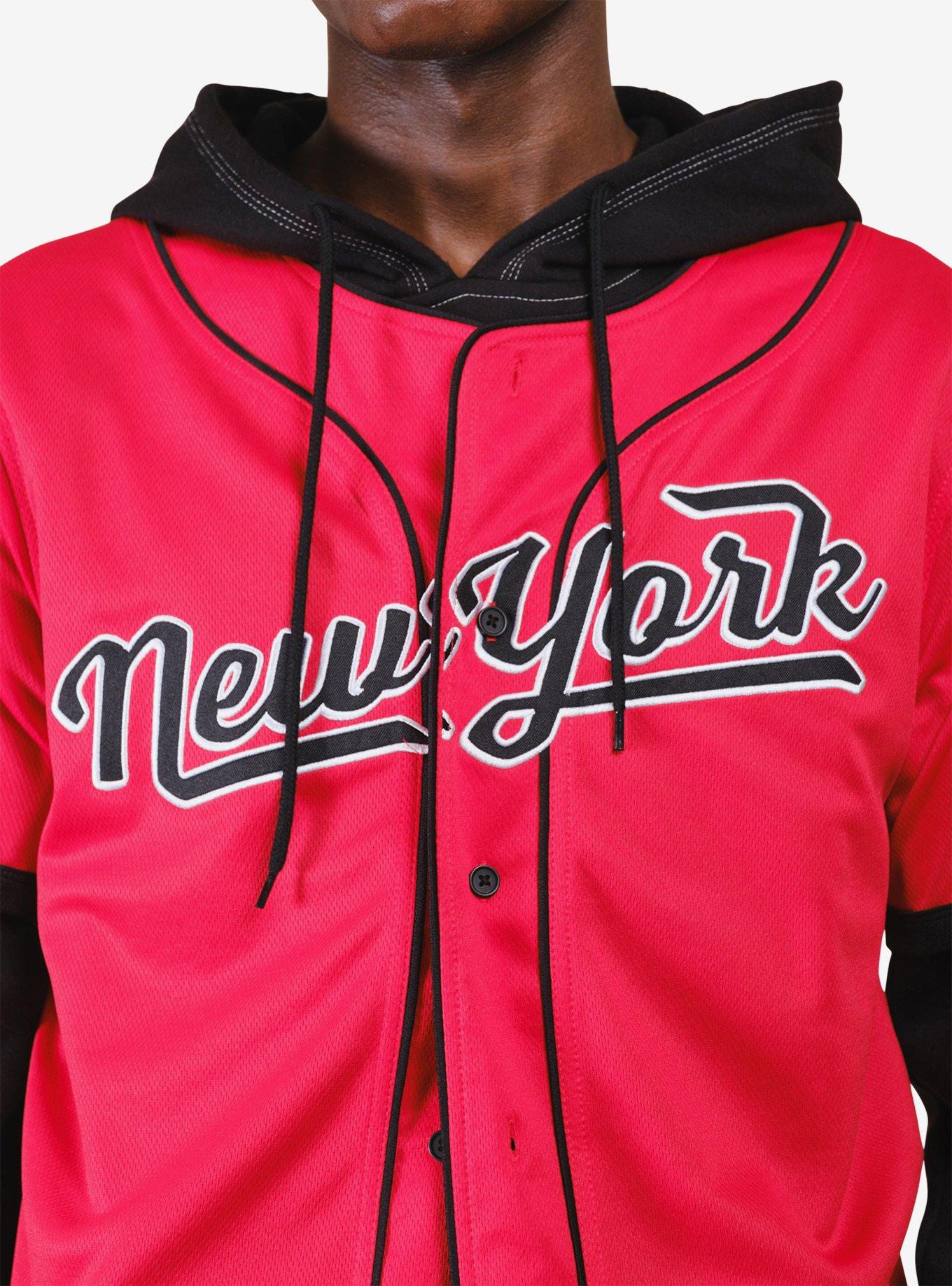 NY Excelsior Red Baseball Jersey, RED, alternate