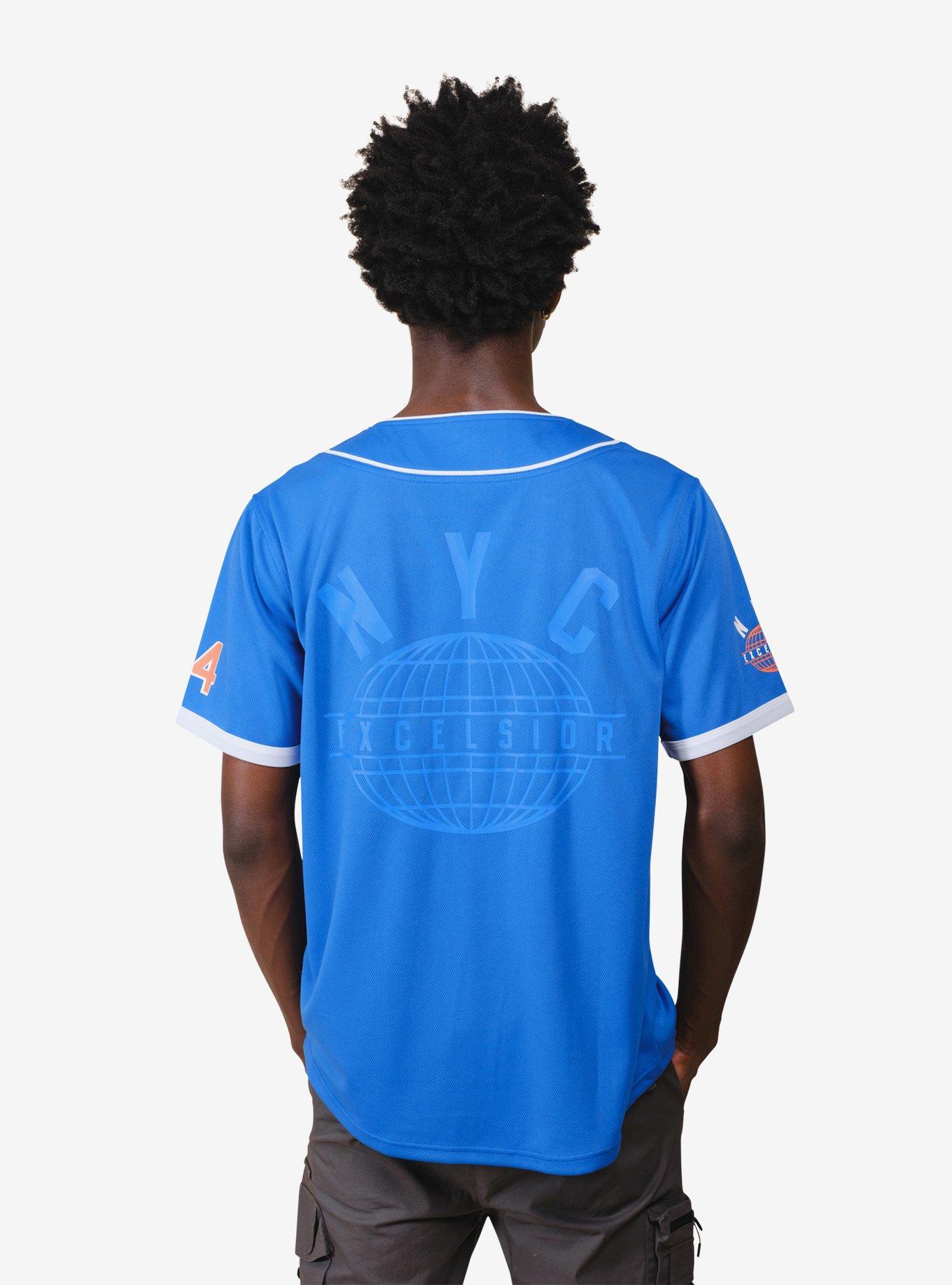 NY Excelsior Royal Blue Baseball Jersey, BLUE, alternate