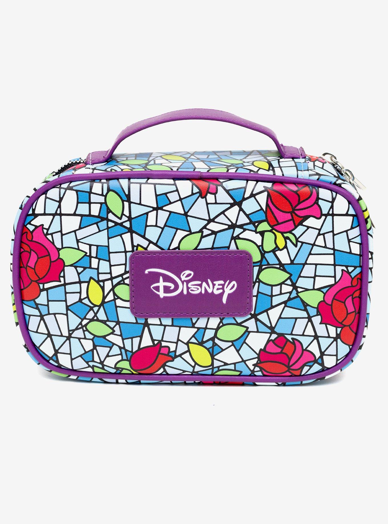 Buckle-Down Disney Beauty And The Beast Rose Stained Glass Makeup Bag, , alternate